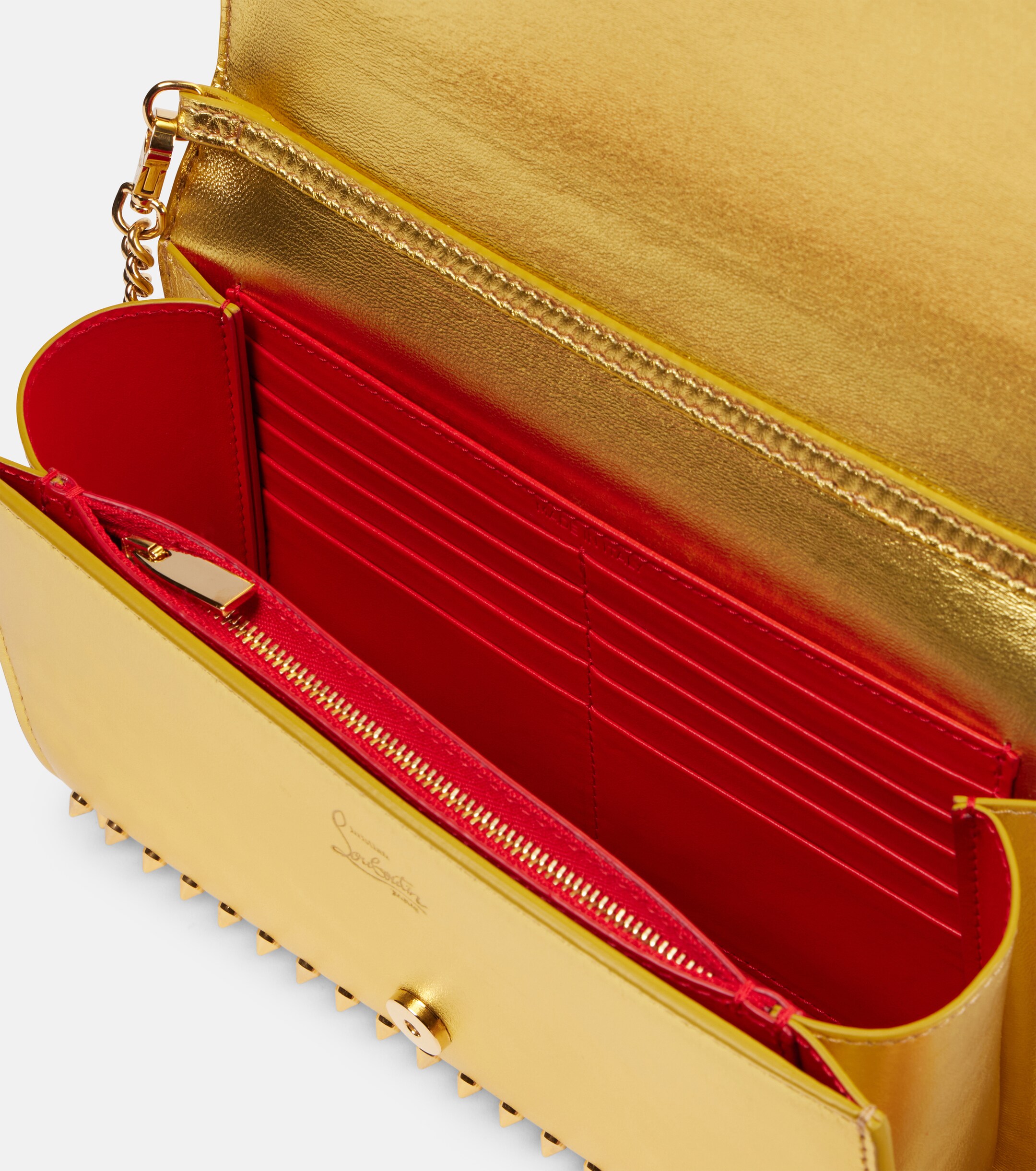 CHRISTIAN LOUBOUTIN Paloma spiked metallic leather clutch