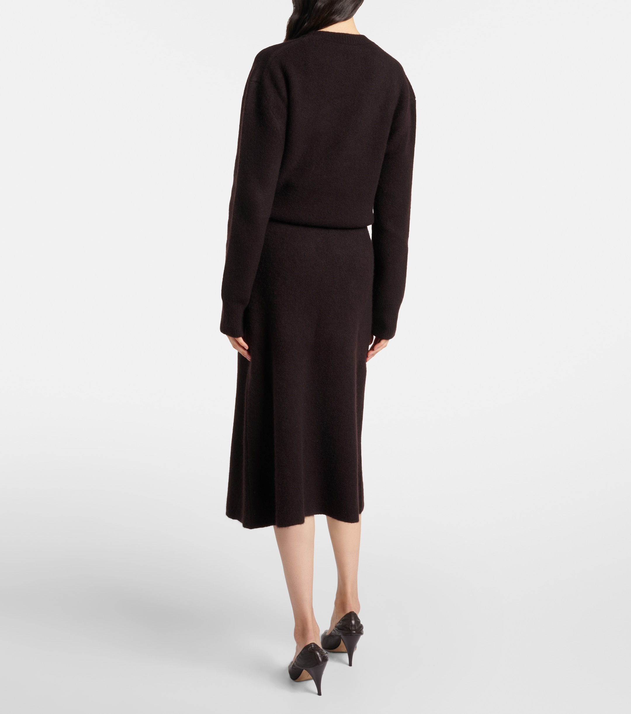 The Row Ivanka cashmere and silk midi skirt