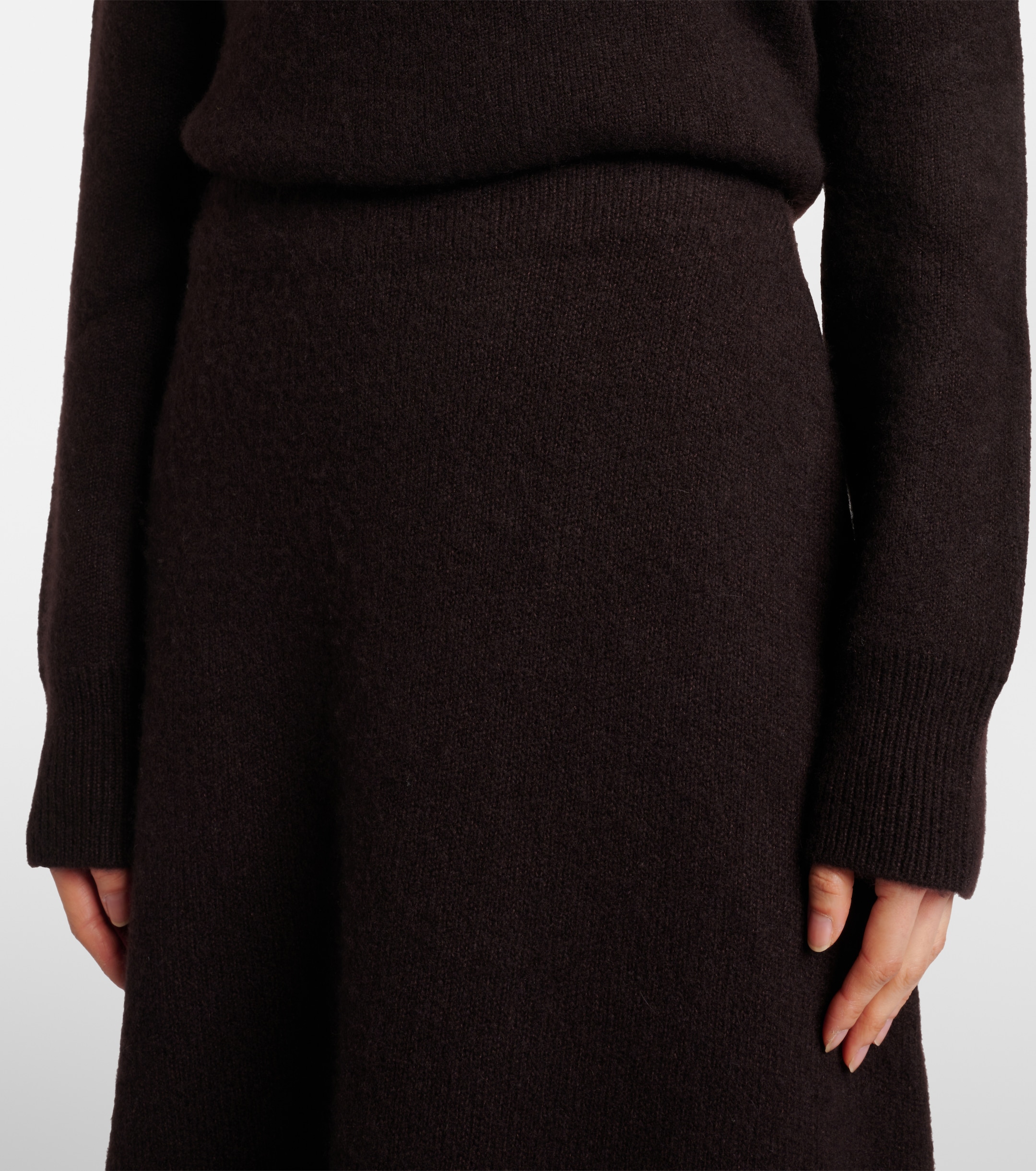 The Row Ivanka cashmere and silk midi skirt