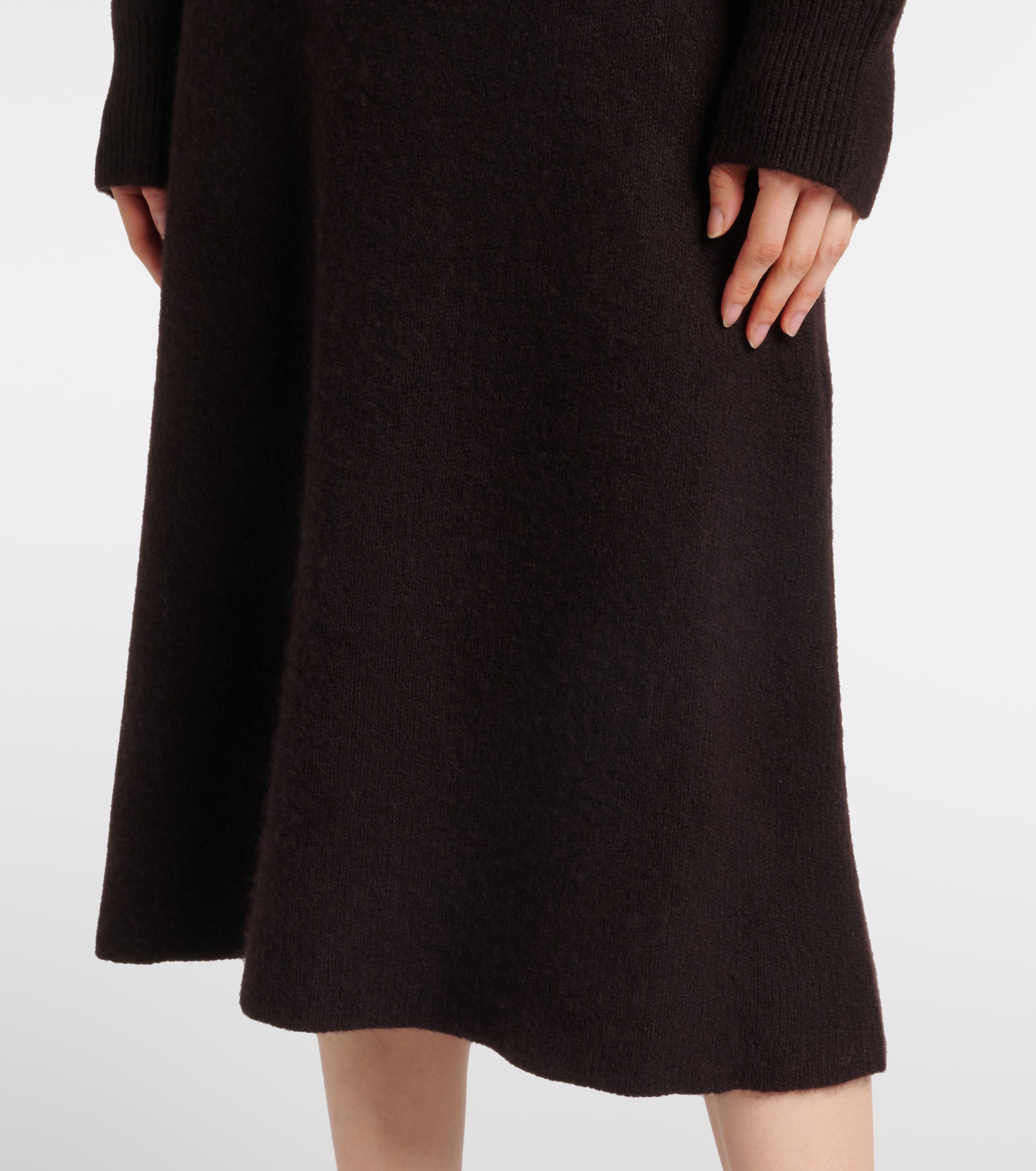 The Row Ivanka cashmere and silk midi skirt