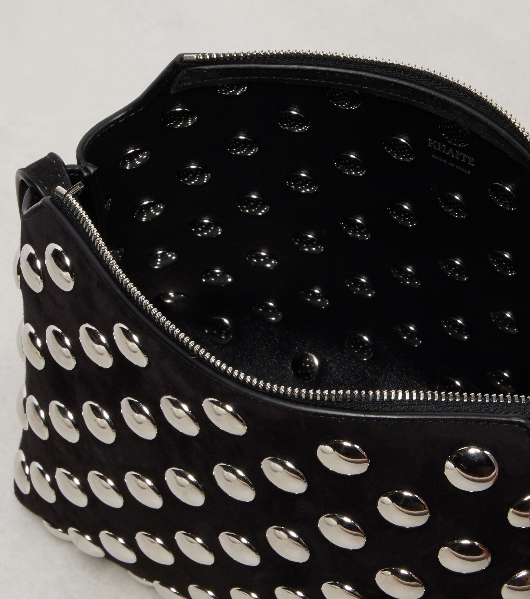 KHAITE Lina Medium studded suede crossbody bag