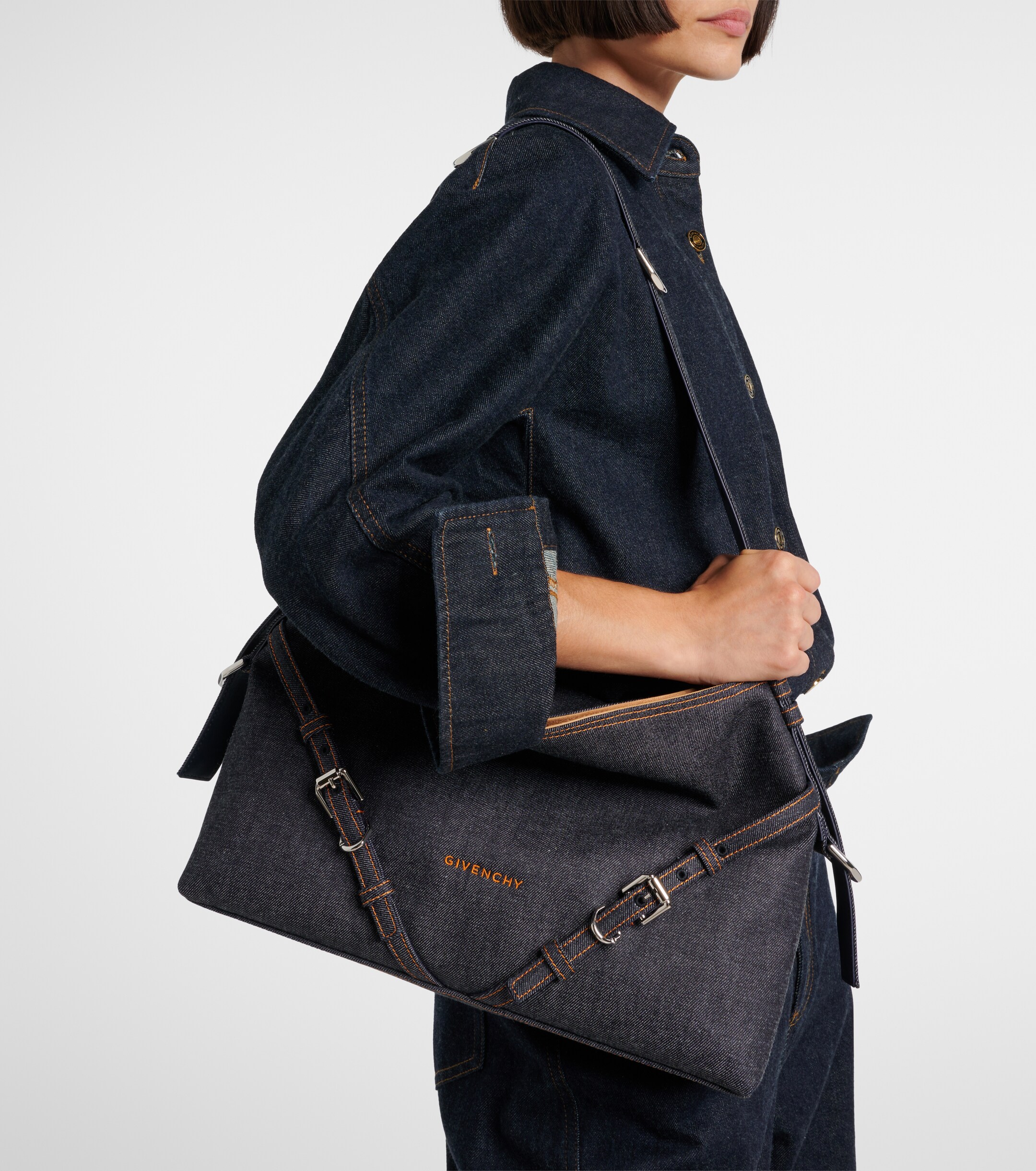 Givenchy Voyou Medium denim shoulder bag