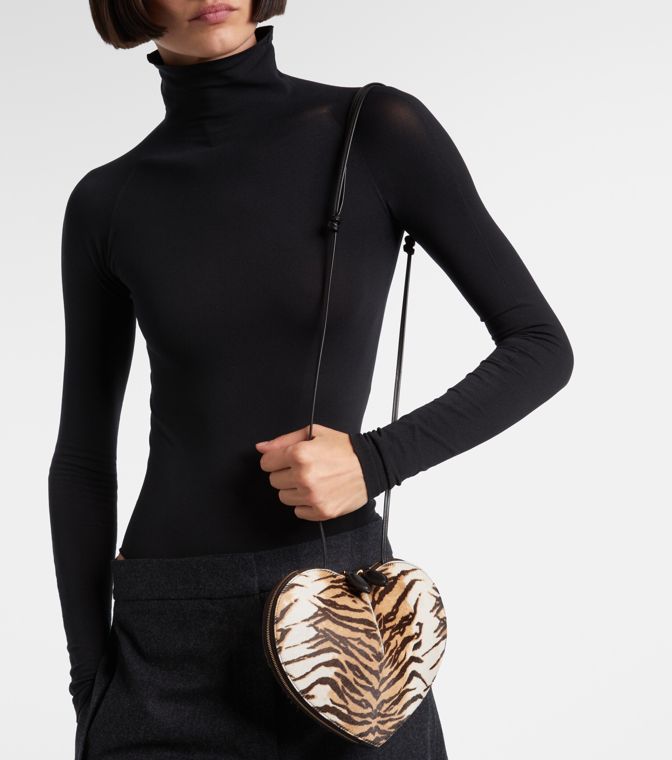 Alaïa Le Cœur Small calf hair crossbody bag