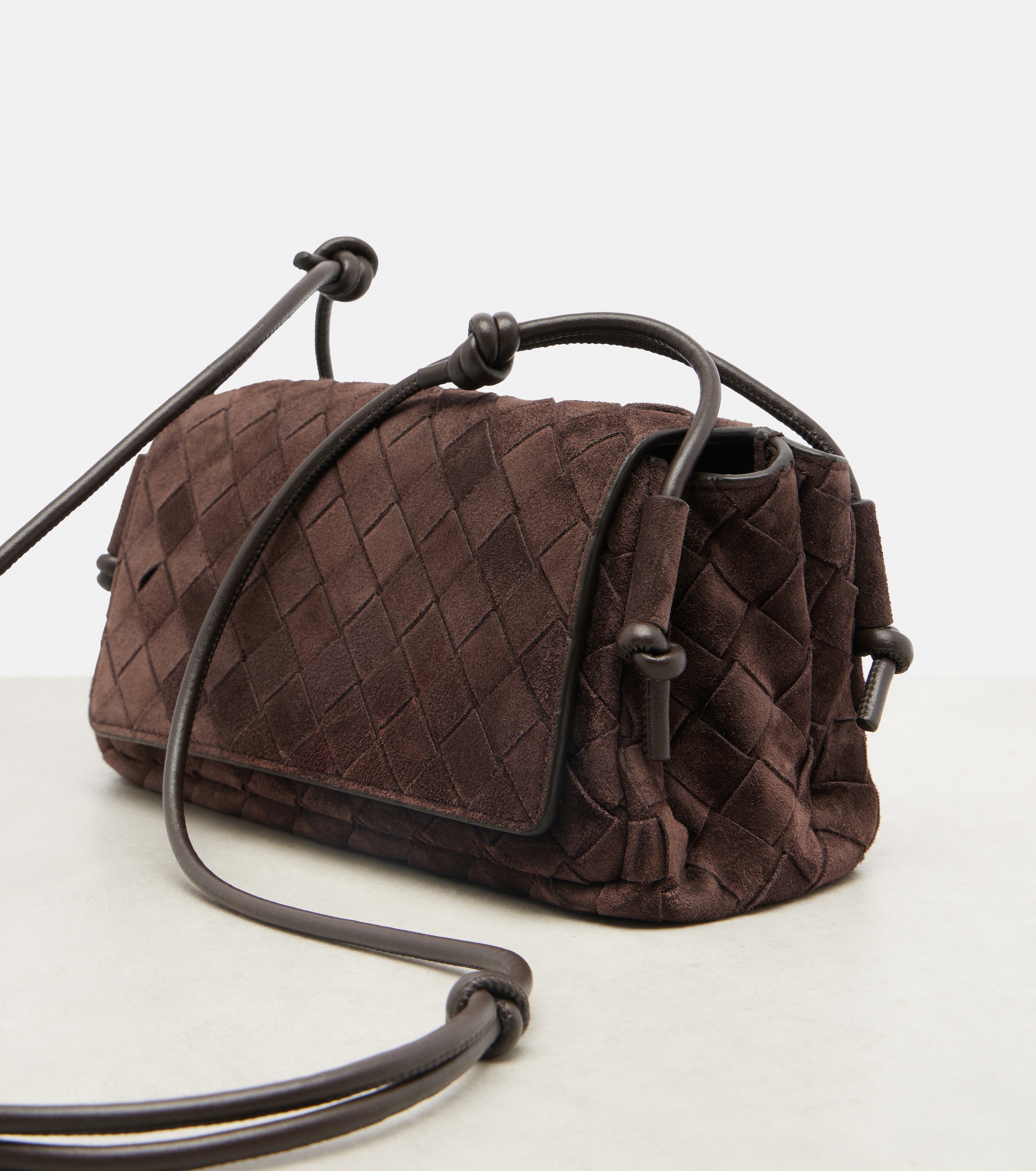 Bottega Veneta Notturno Intrecciato suede crossbody bag