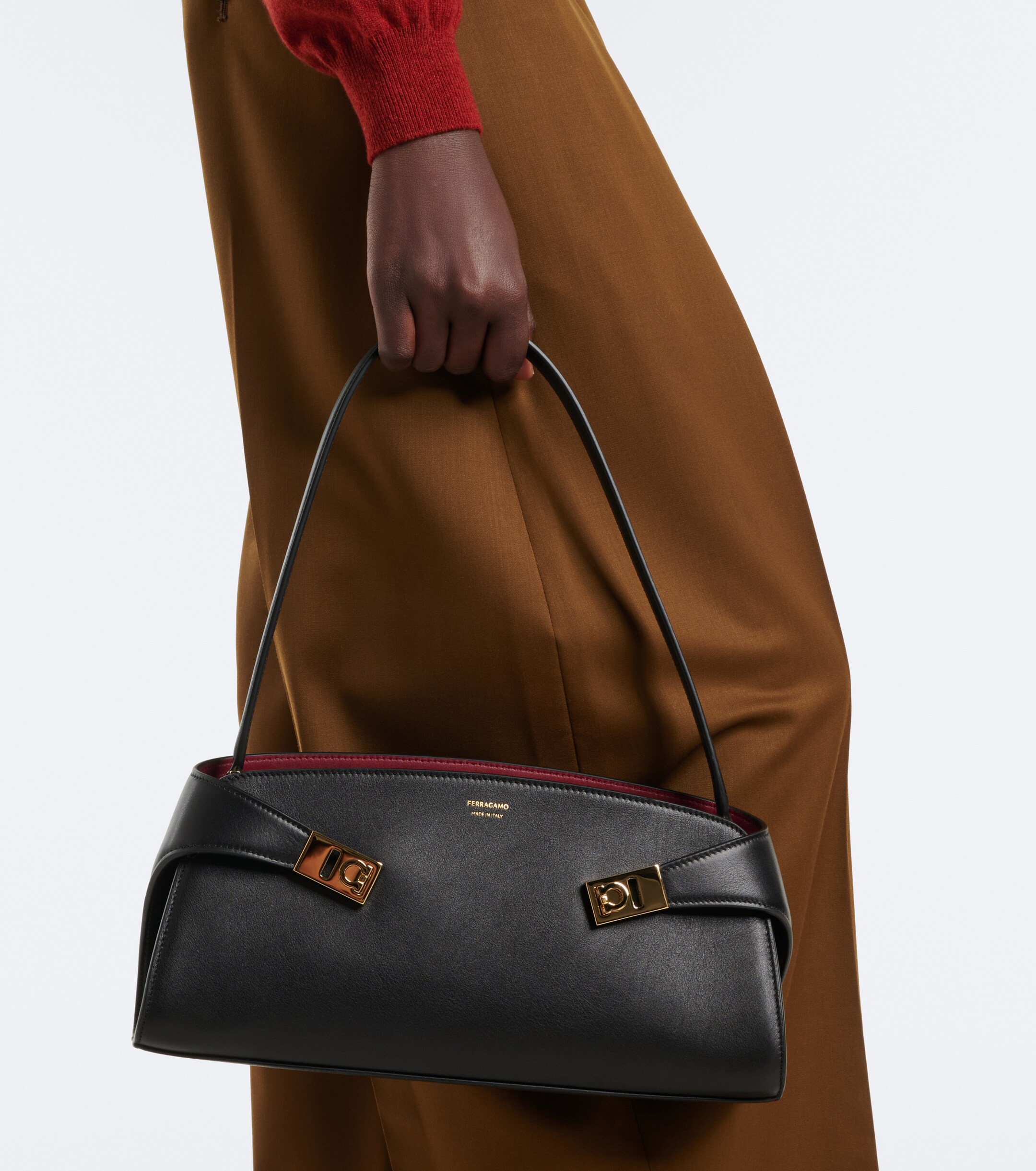 Ferragamo Hug East-West Small leather shoulder bag