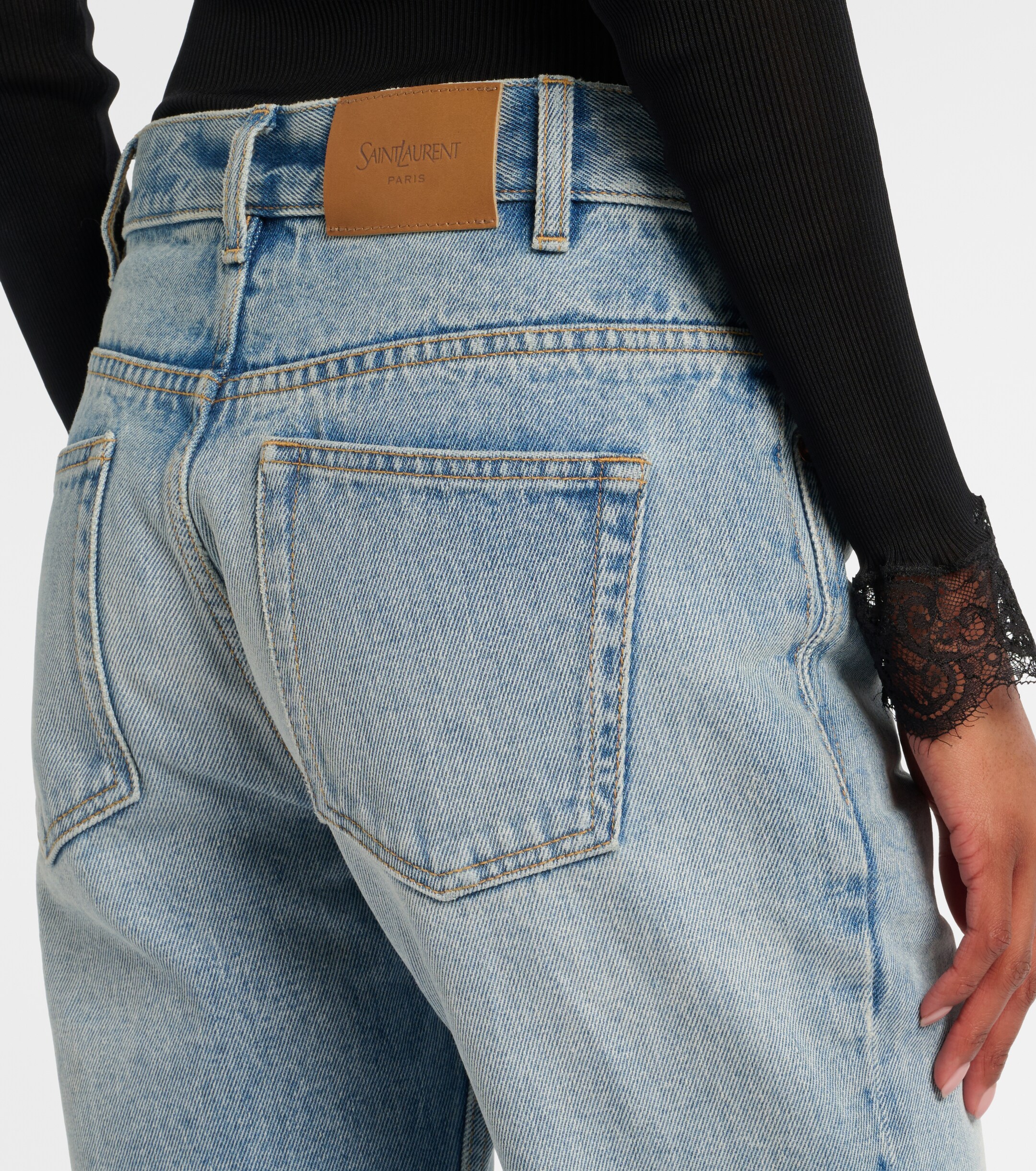 Saint Laurent Saint Laurent Nico distressed straight jeans