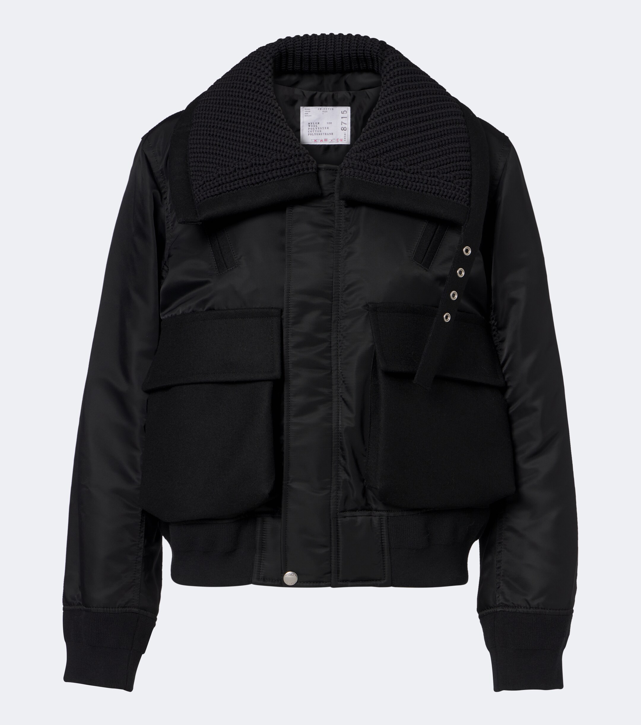 Sacai Sacai Wool-trimmed blouson jacket
