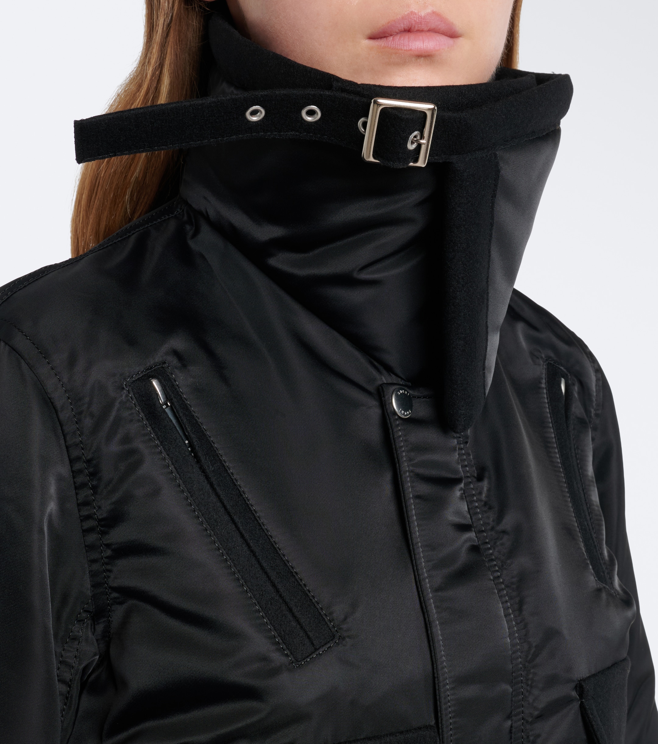 Sacai Sacai Wool-trimmed blouson jacket