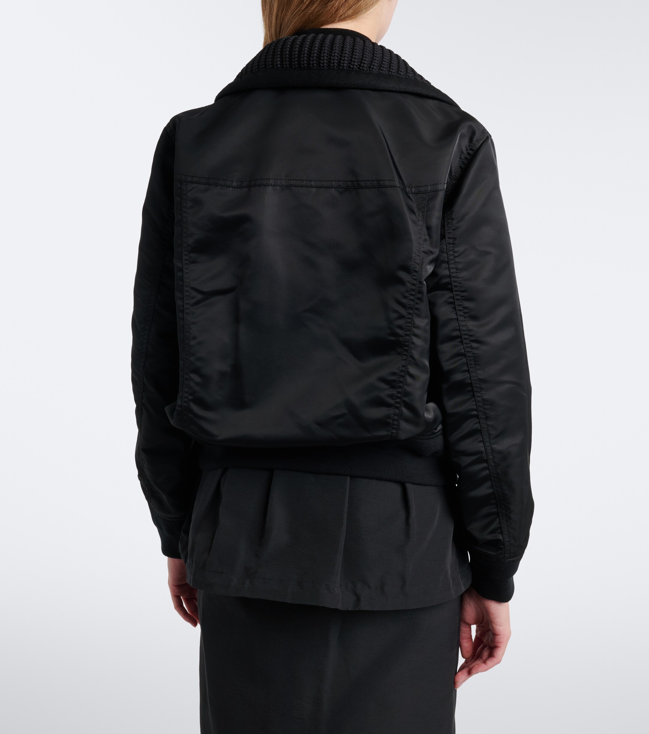 Sacai Sacai Wool-trimmed blouson jacket