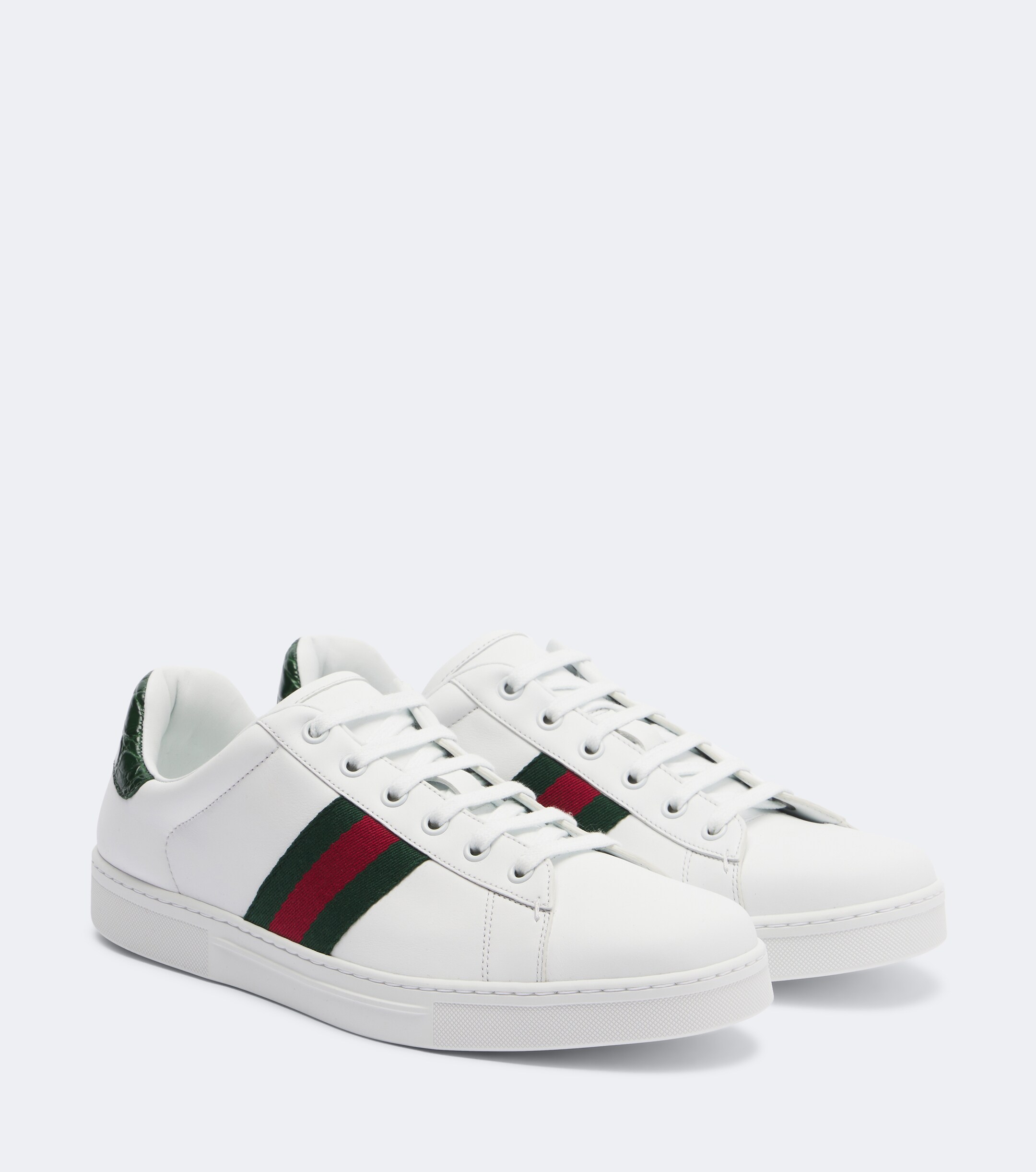 Gucci Gucci Gucci Ace Web Stripe leather sneakers