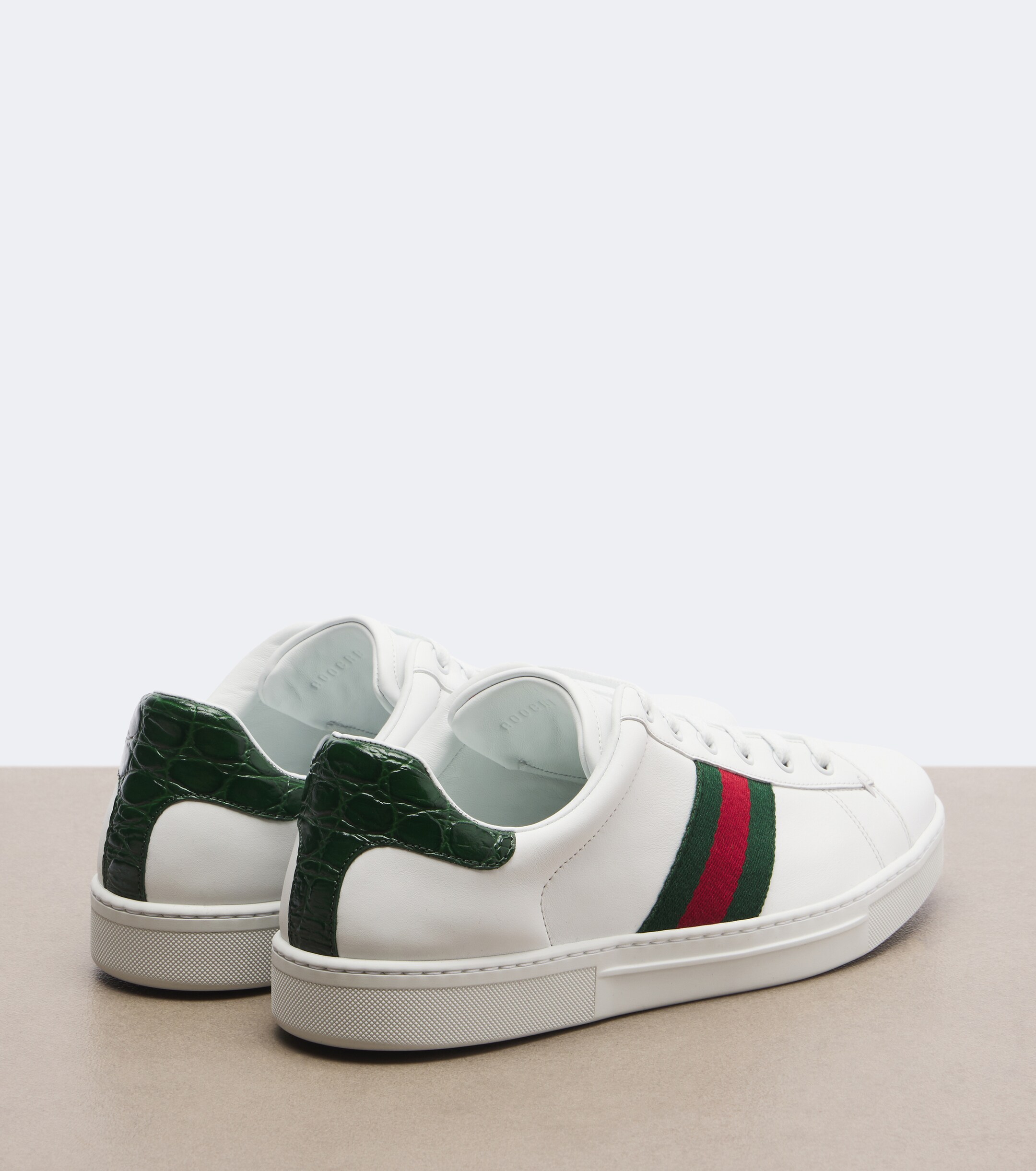 Gucci Gucci Gucci Ace Web Stripe leather sneakers