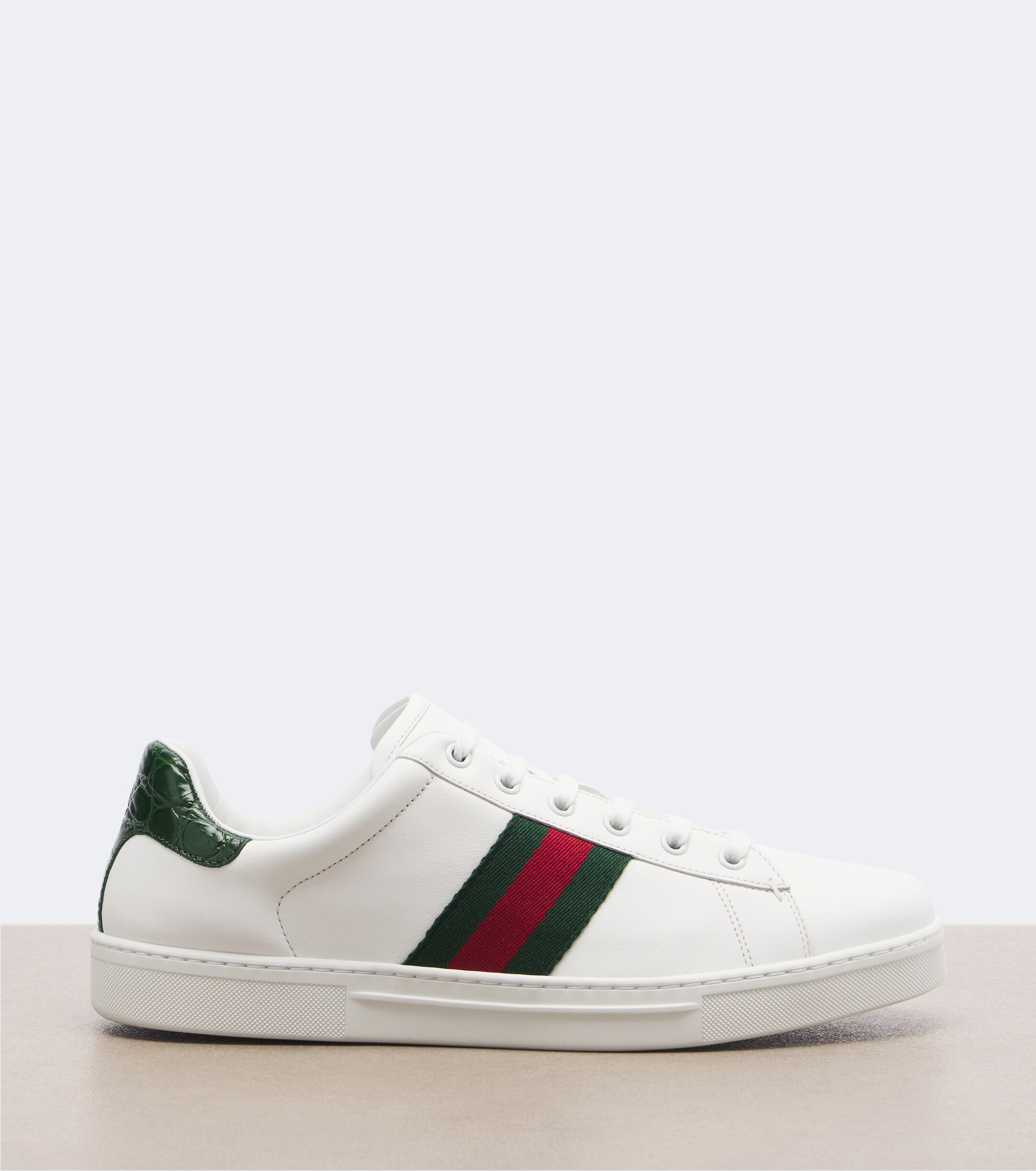 Gucci Gucci Gucci Ace Web Stripe leather sneakers