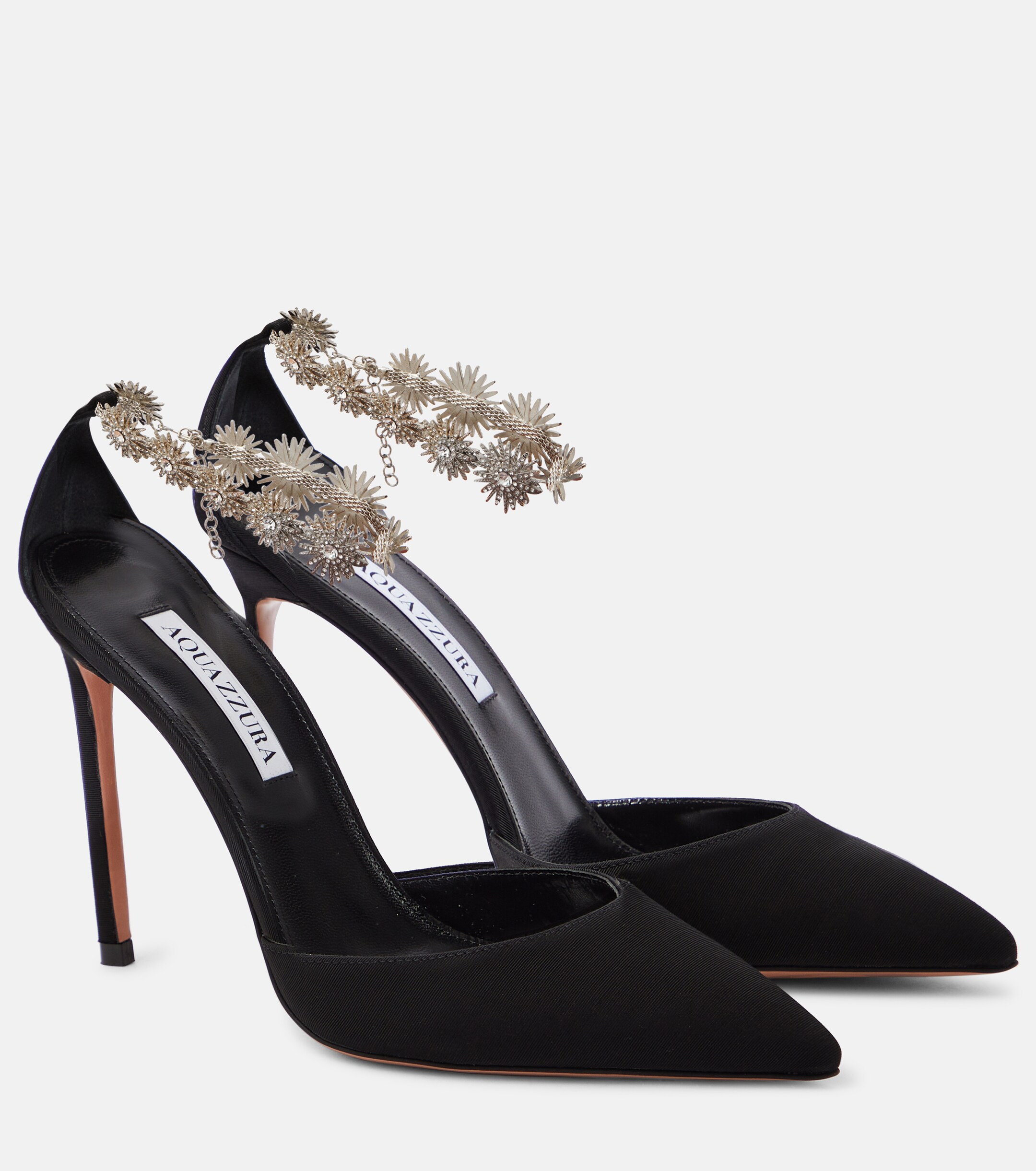 AQUAZZURA Comet embellished canvas pumps