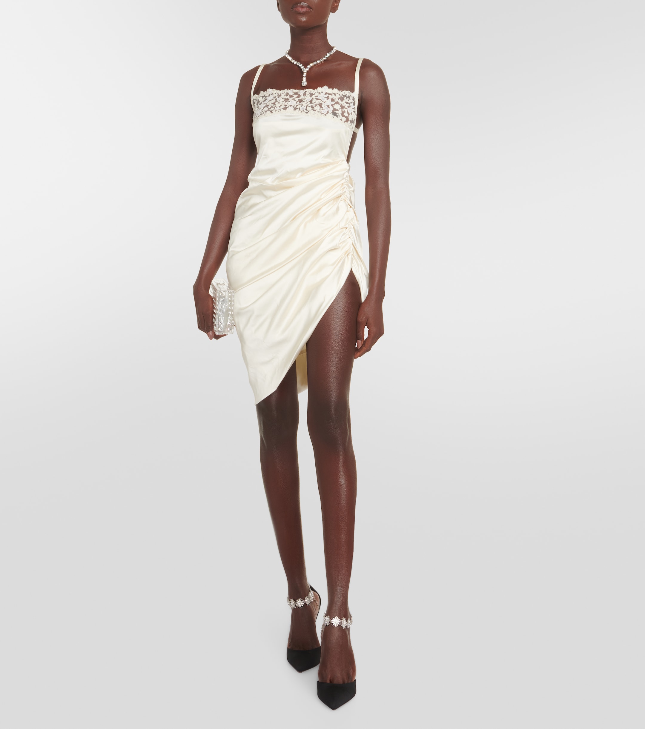 AQUAZZURA Comet embellished canvas pumps