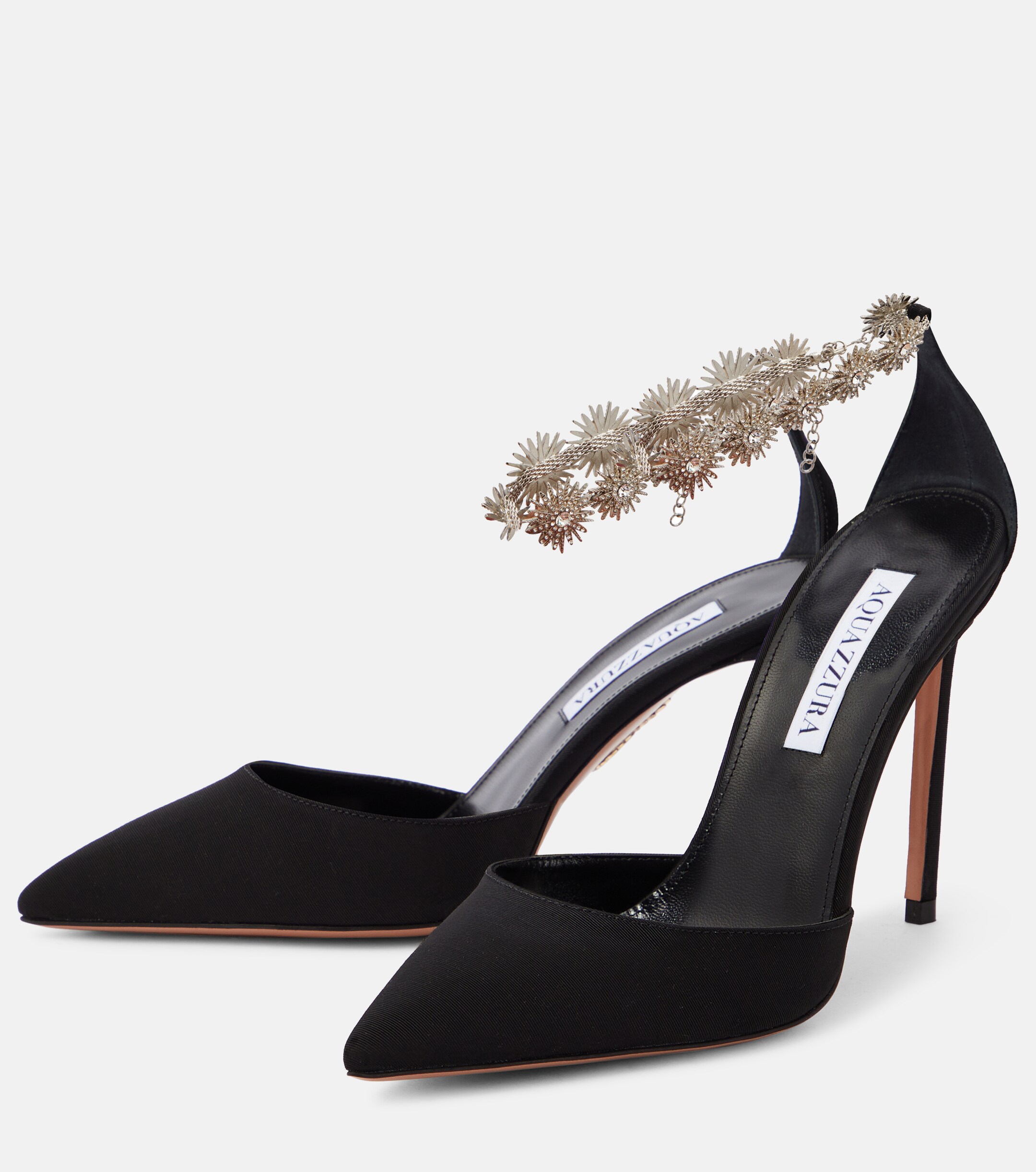 AQUAZZURA Comet embellished canvas pumps
