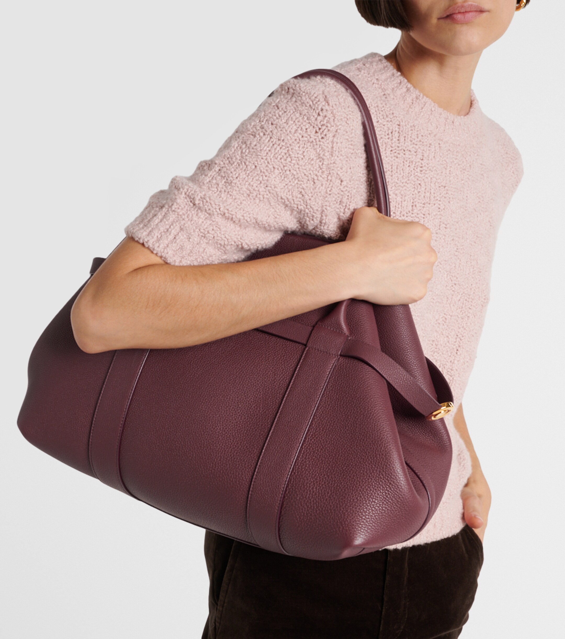 Loro Piana Ghiera Large leather tote bag