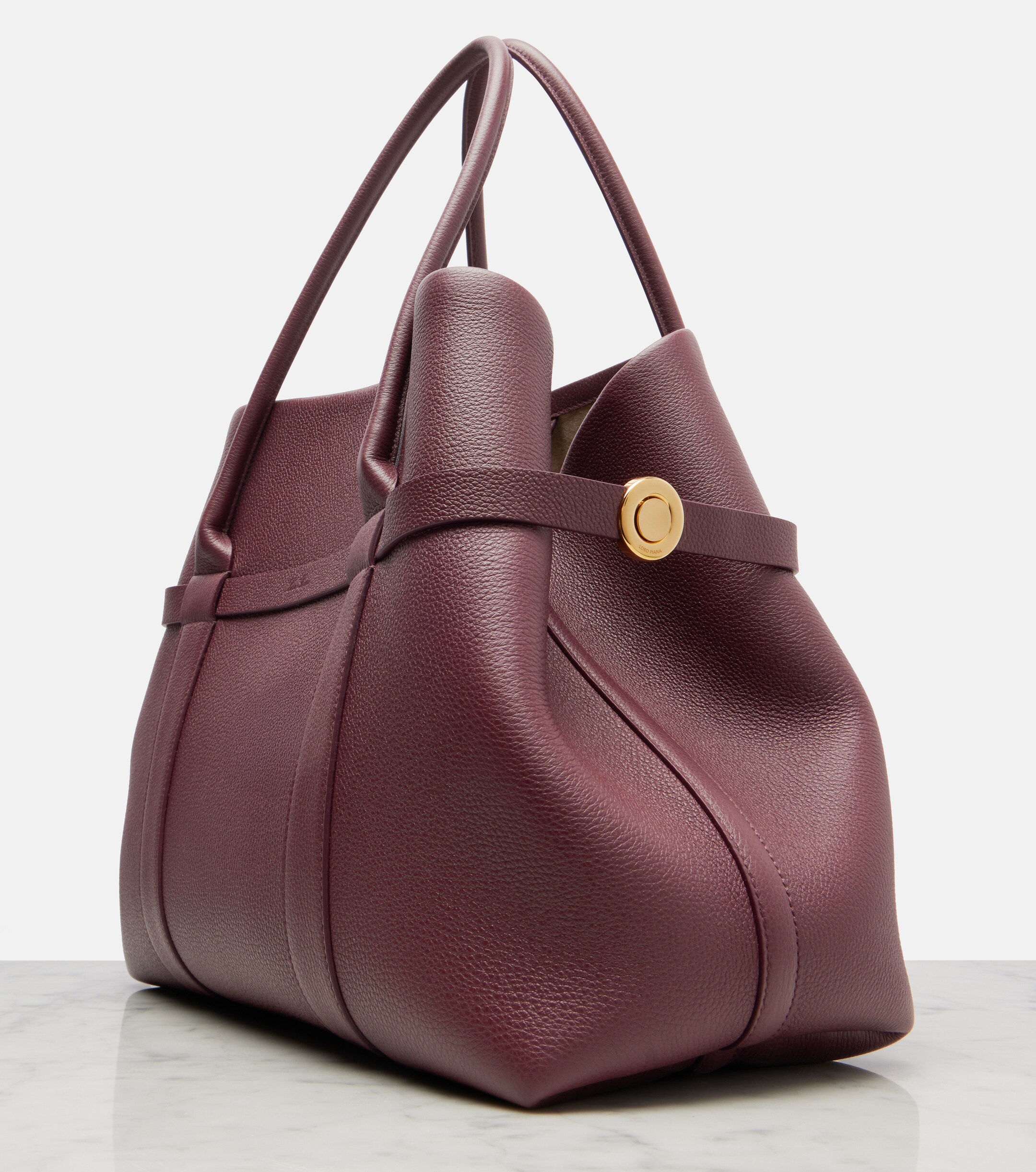 Loro Piana Ghiera Large leather tote bag