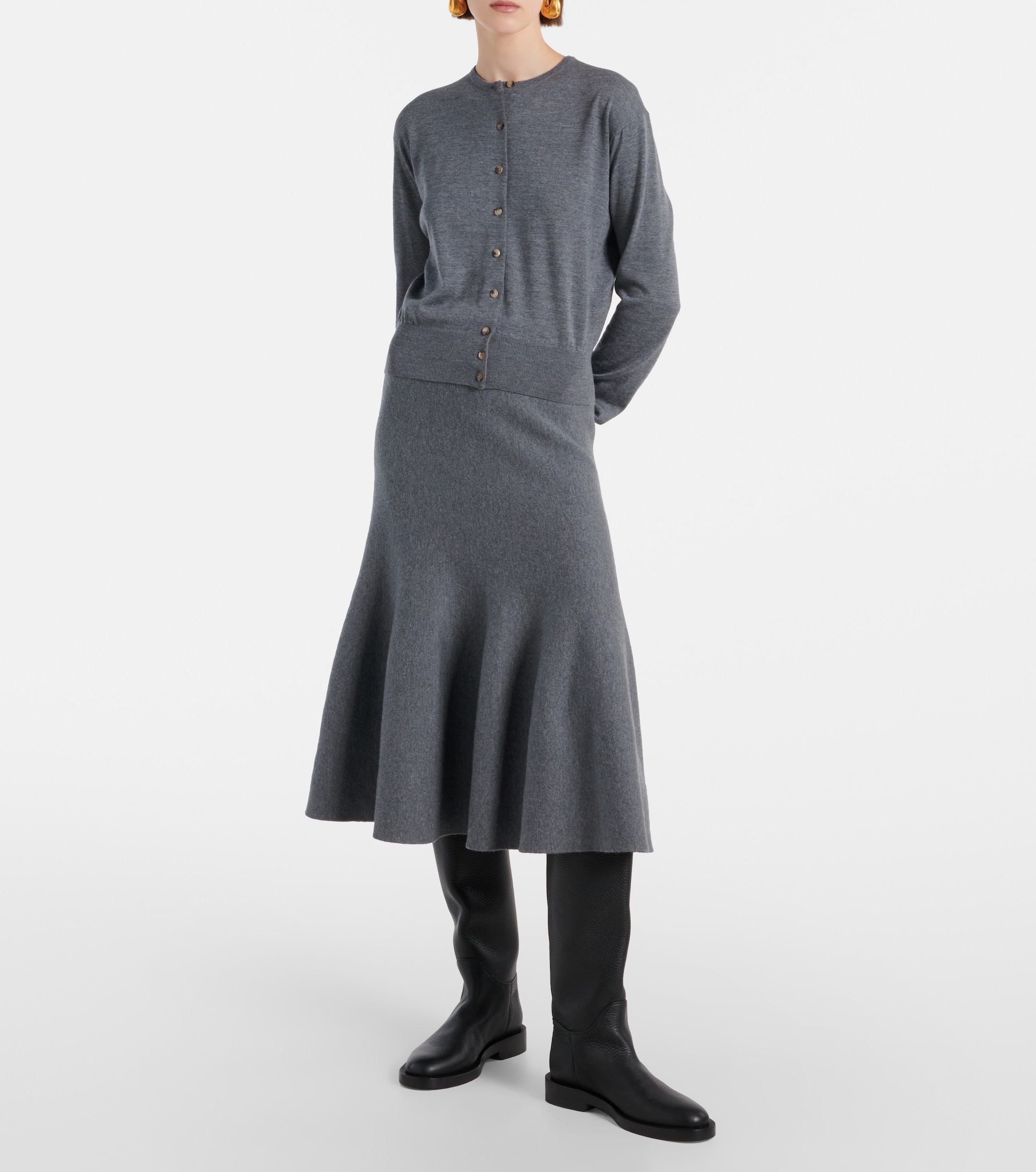 KHAITE Flint leather knee-high boots thumbnail