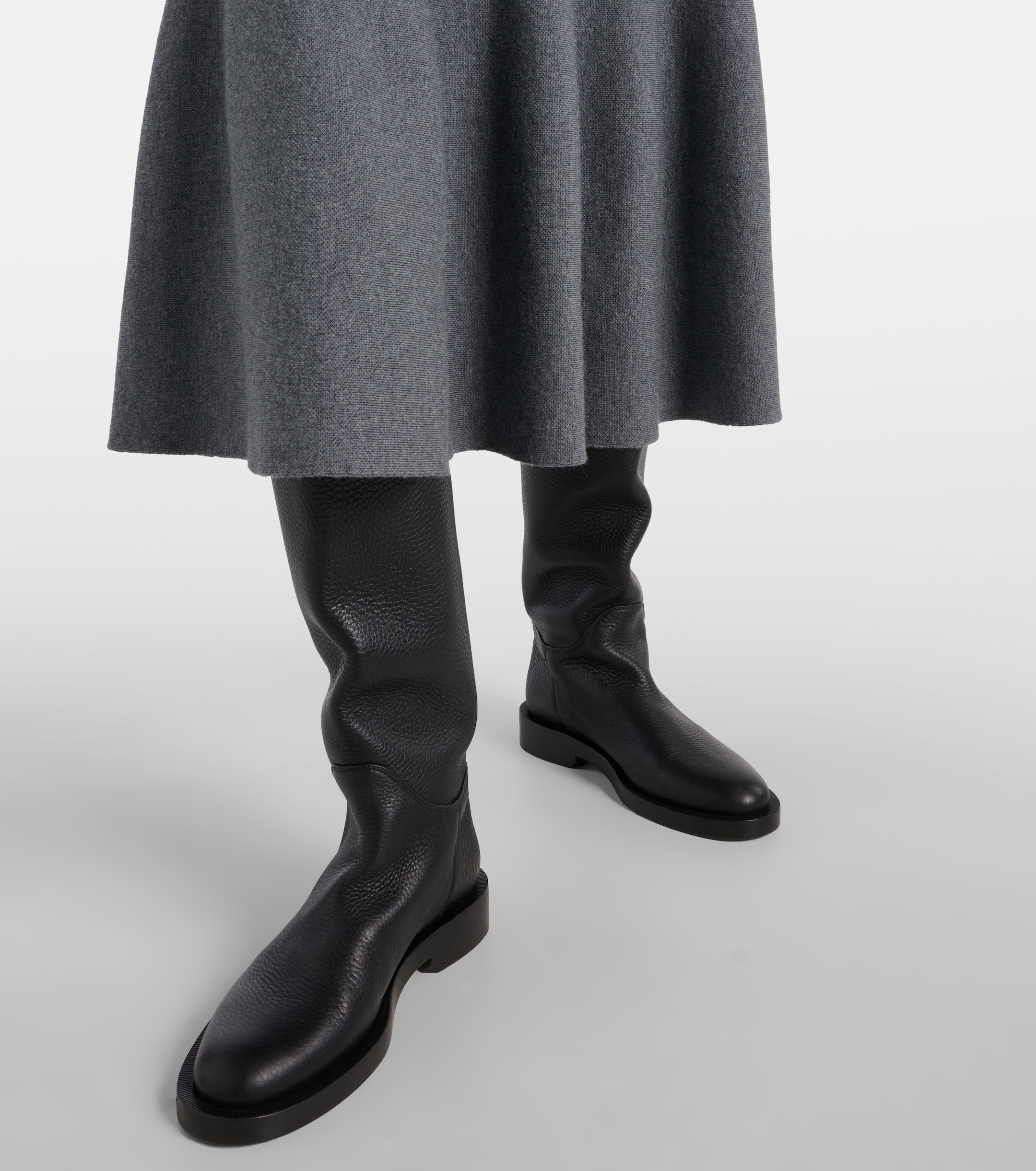 KHAITE Flint leather knee-high boots thumbnail