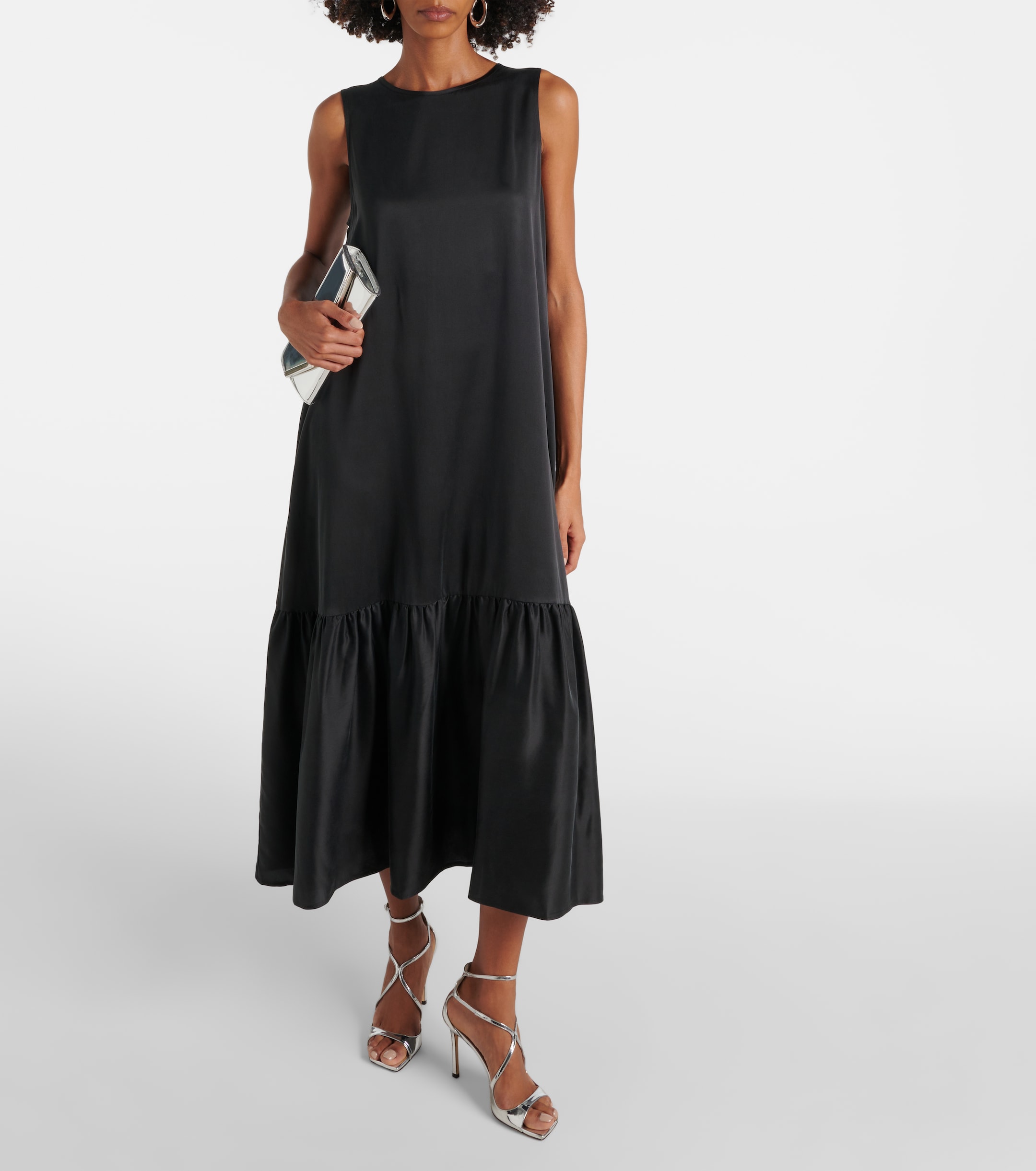 rhea silk dress Rhea Simple A-Line Spaghetti Straps Long Satin Formal Dresses, Mocha