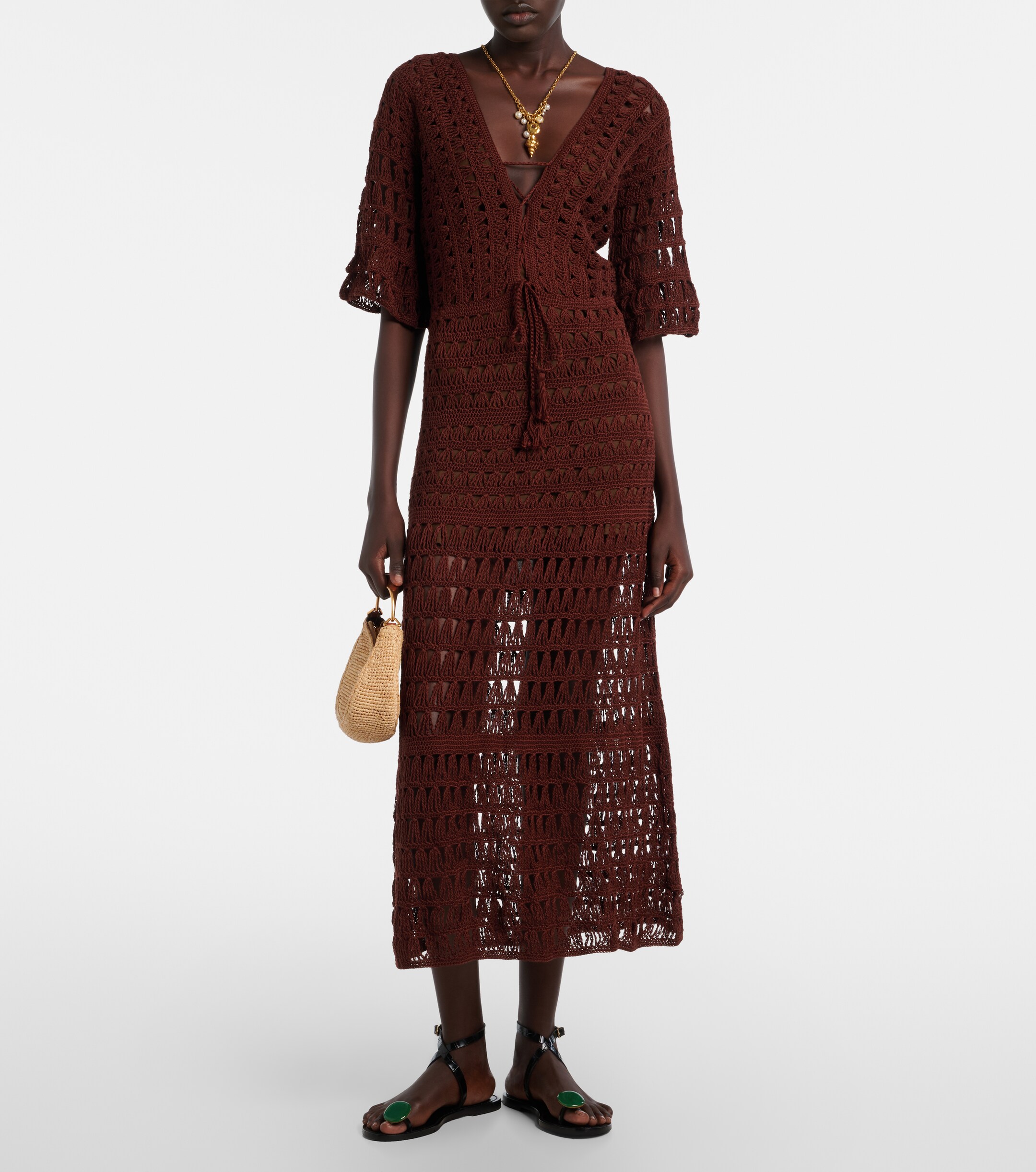Anna Kosturova Anna Kosturova Marissa cotton crochet midi dress