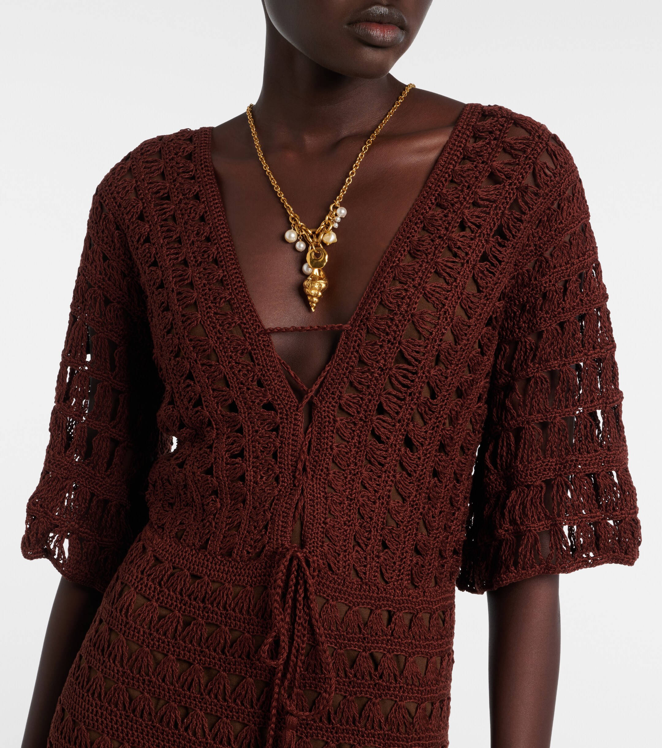 Anna Kosturova Anna Kosturova Marissa cotton crochet midi dress