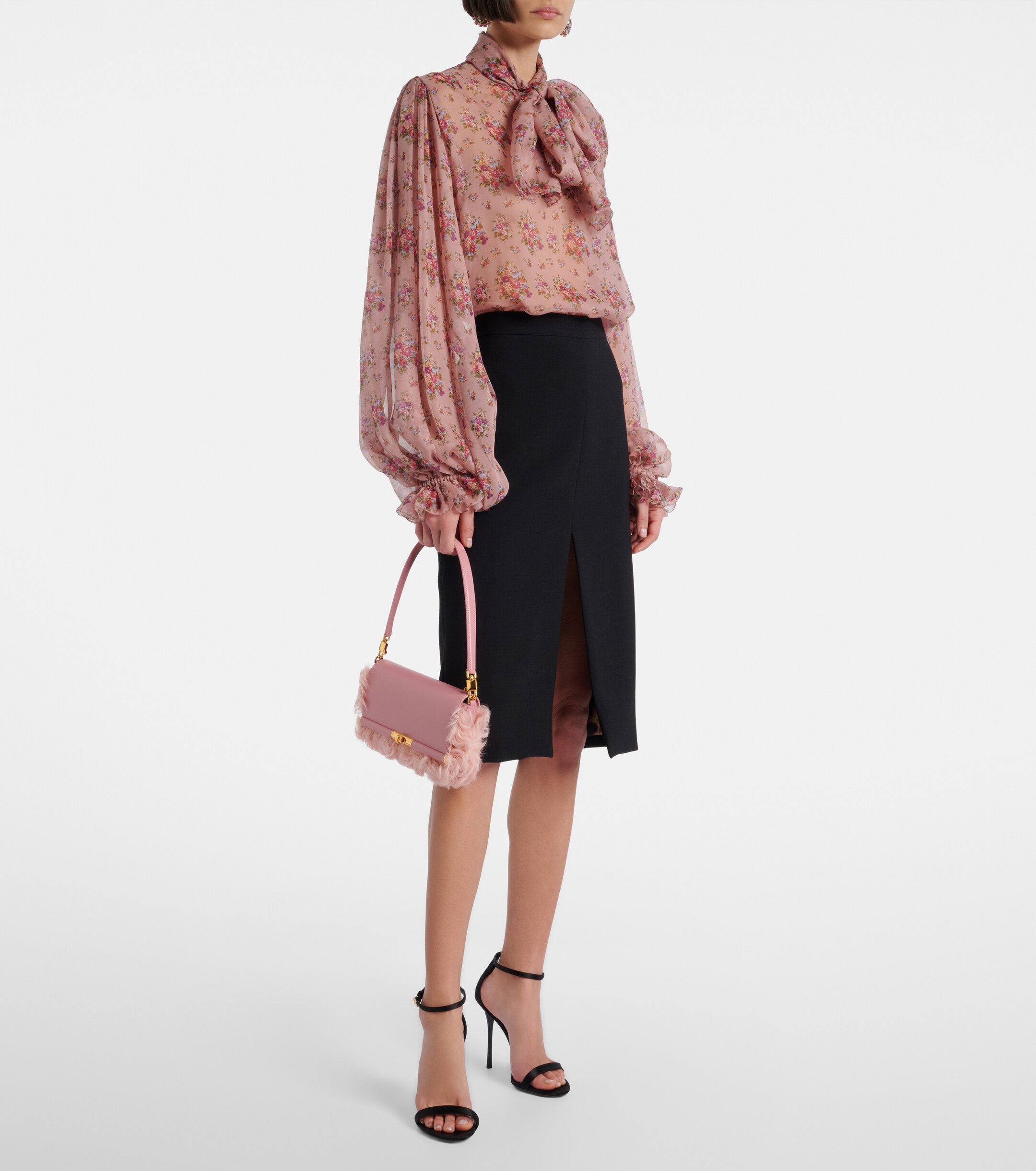 Dolce&Gabbana Marlene Small shearling shoulder bag