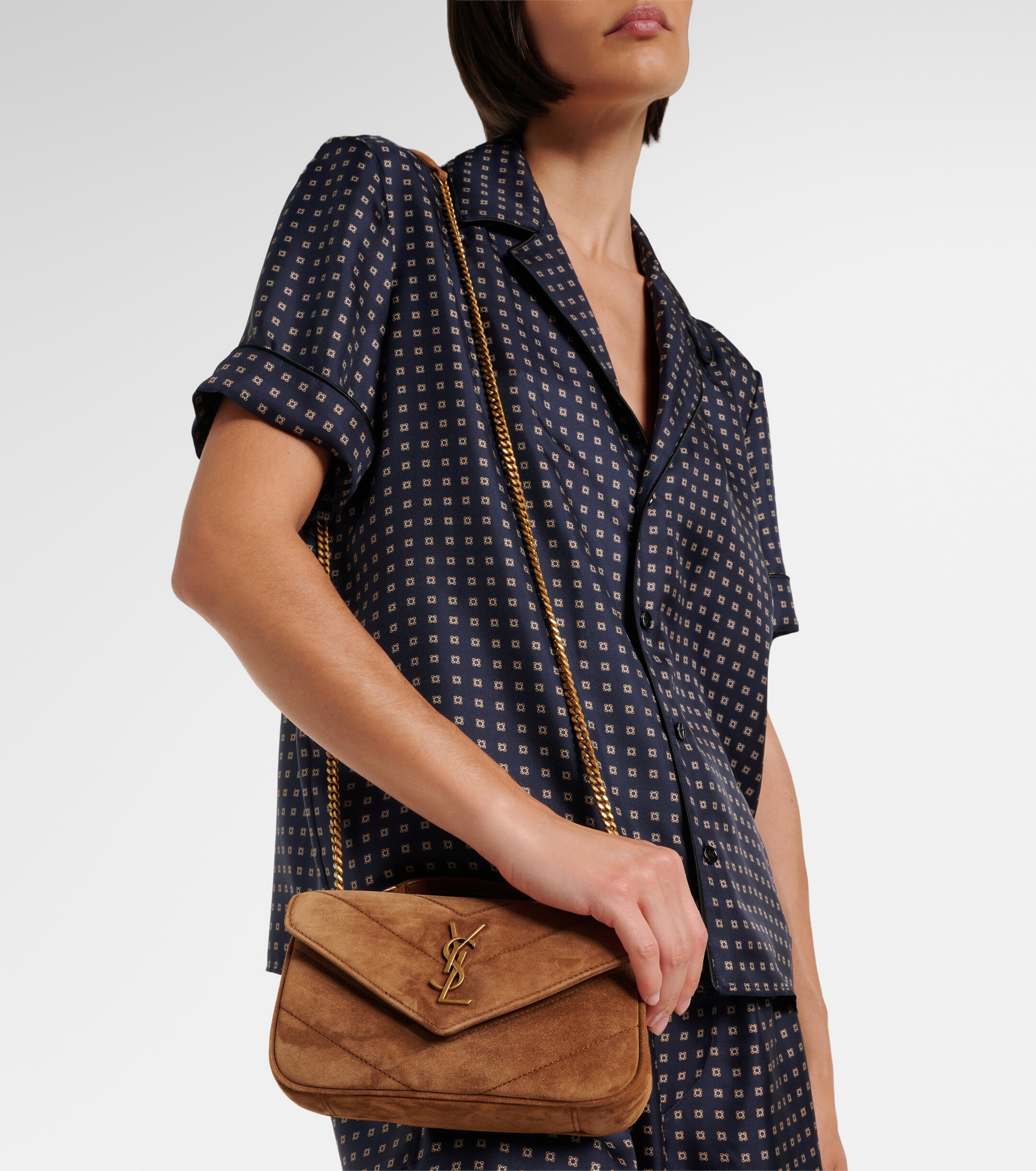 Saint Laurent Loulou Mini suede shoulder bag