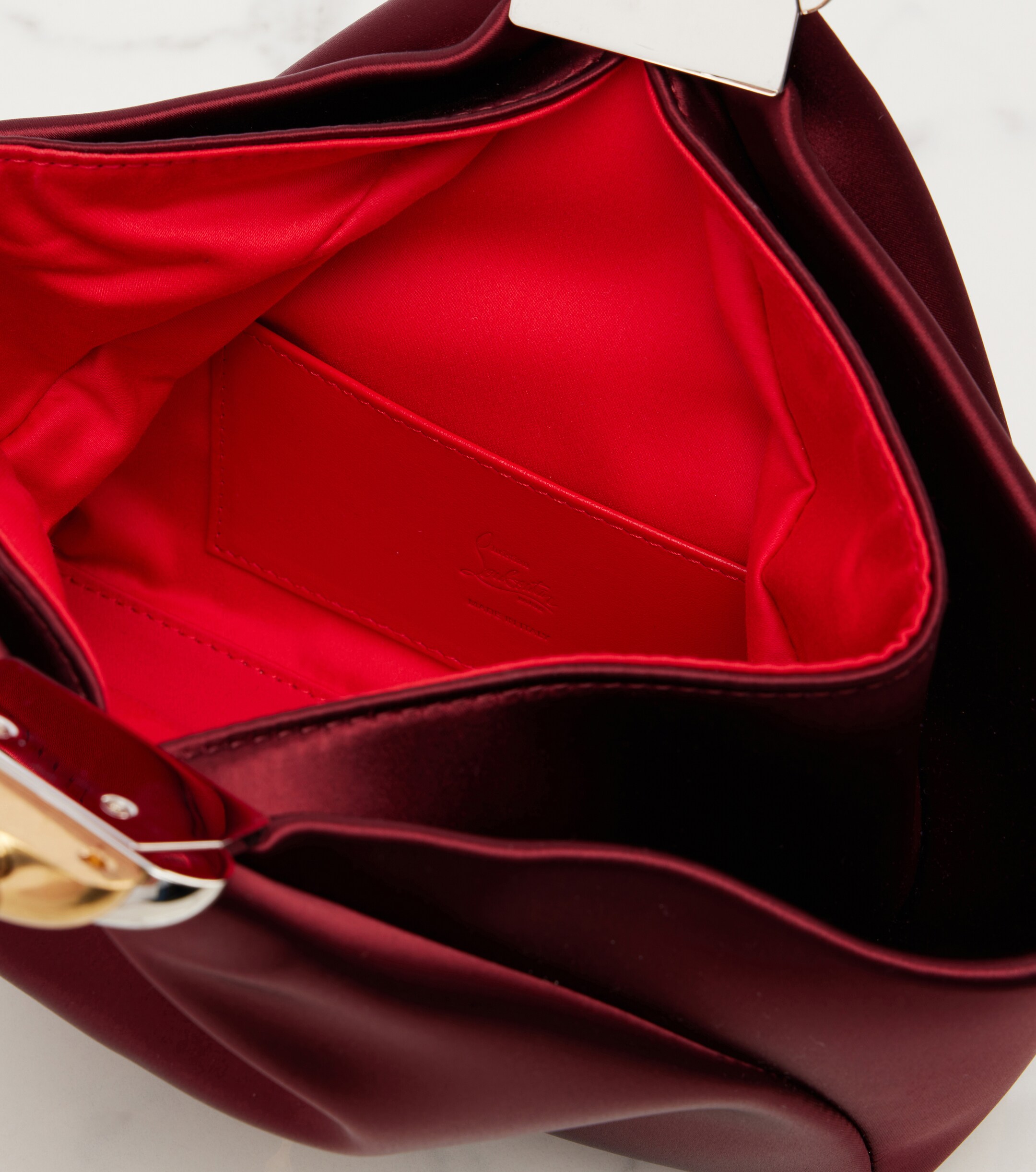 CHRISTIAN LOUBOUTIN Christian Louboutin Sabrina Small crêpe satin clutch