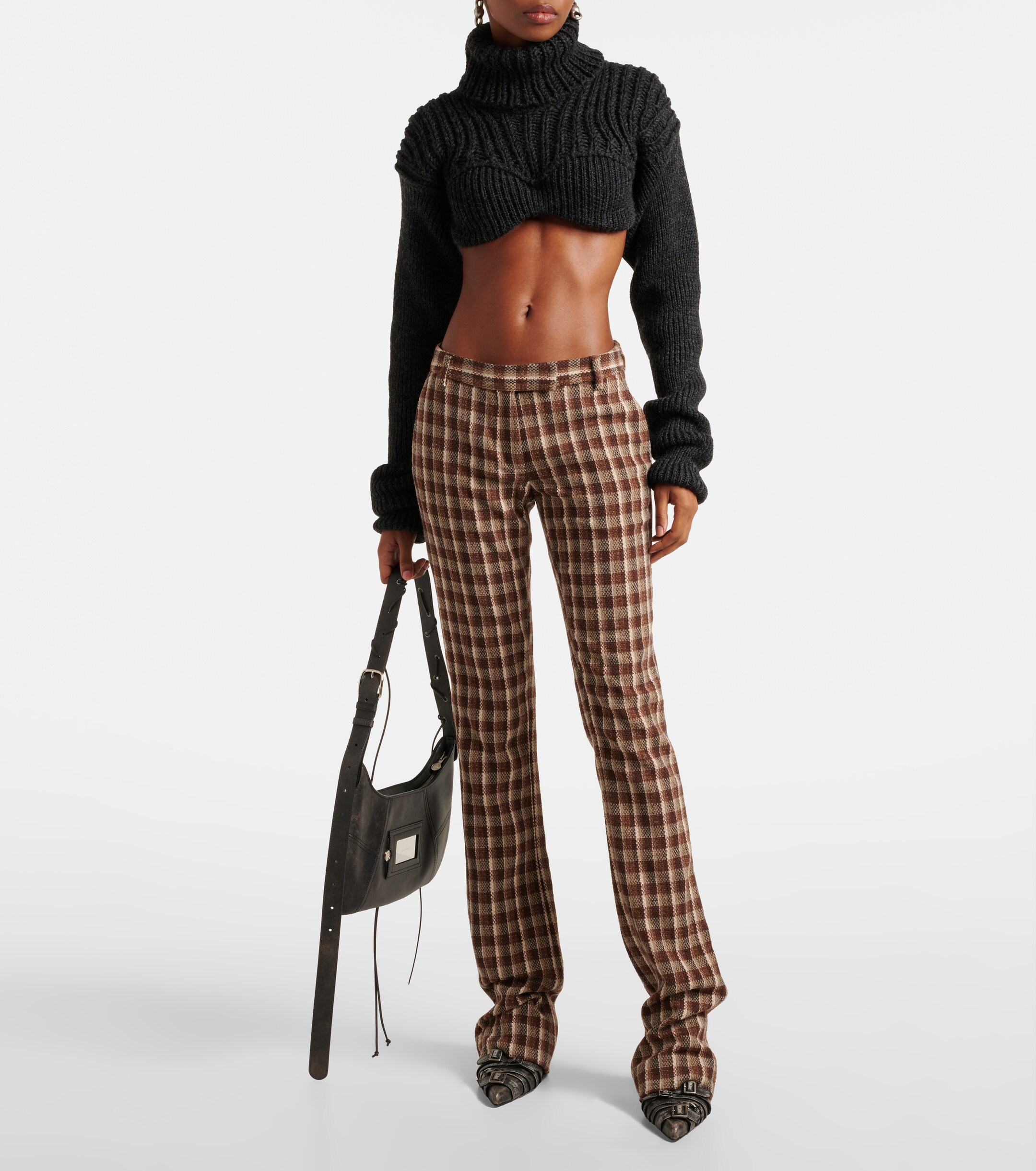 Acne Studios Cropped wool-blend turtleneck sweater