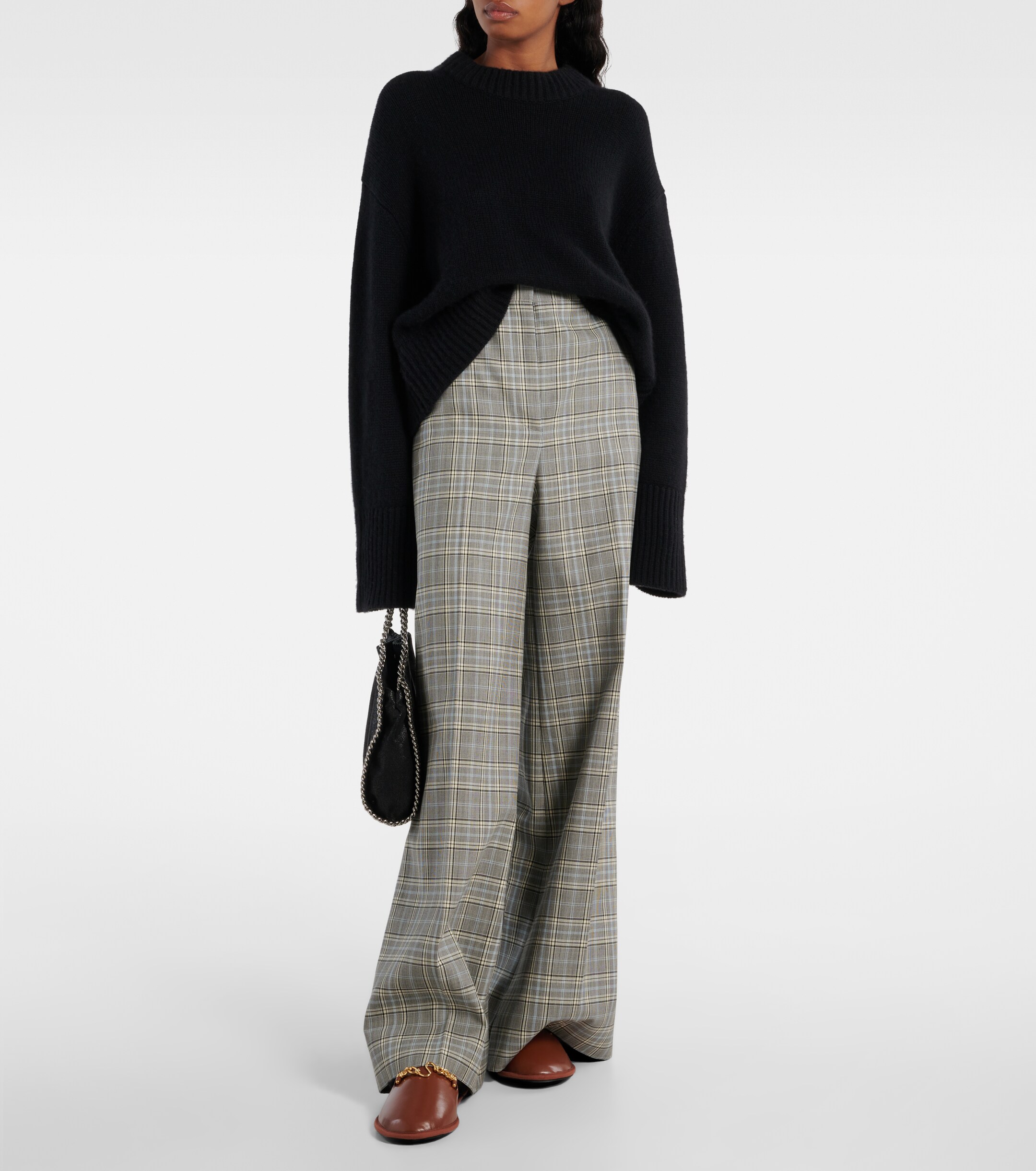 Stella McCartney Ryder teddy-trimmed faux leather mules