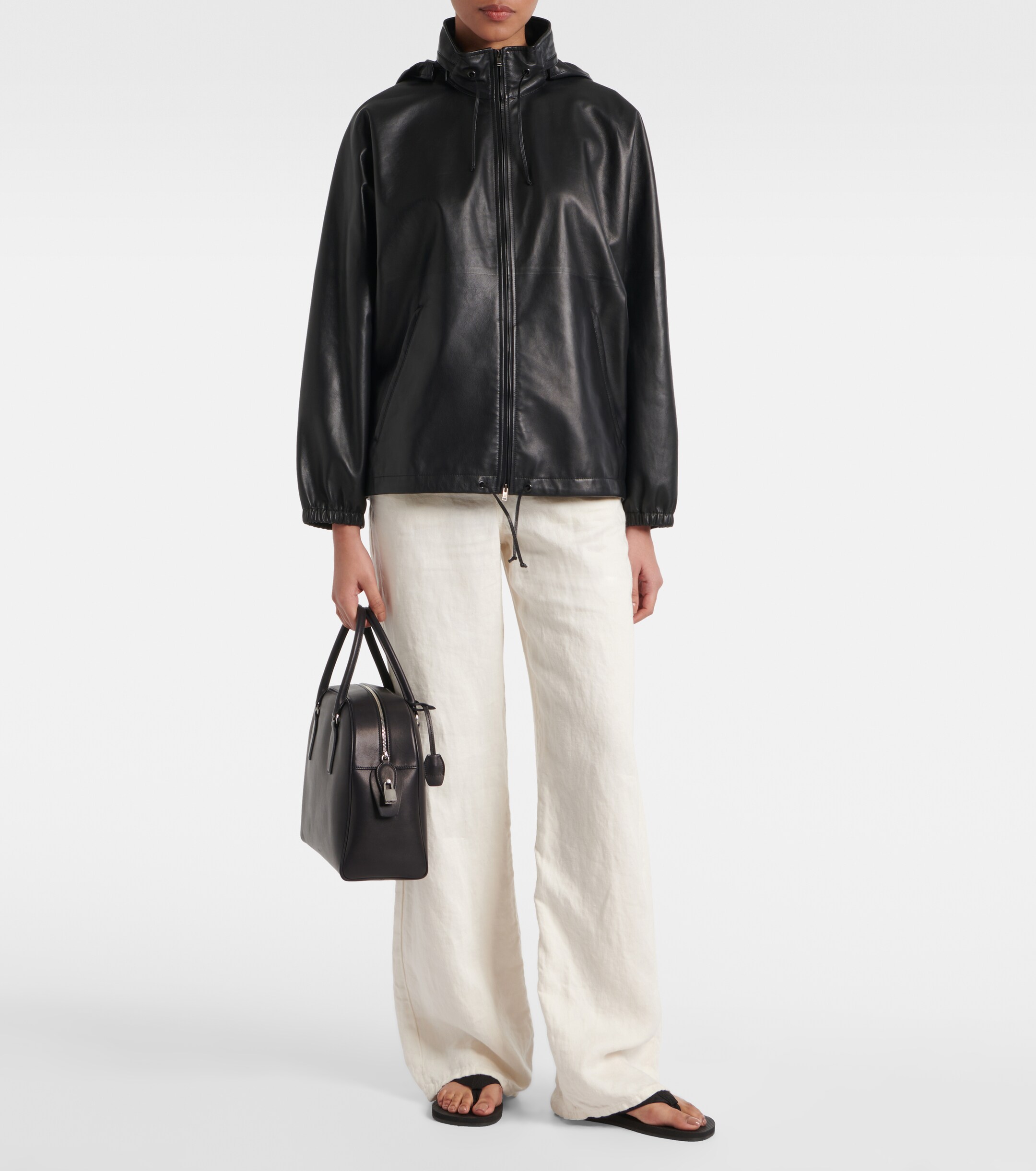 The Row India Medium leather tote bag