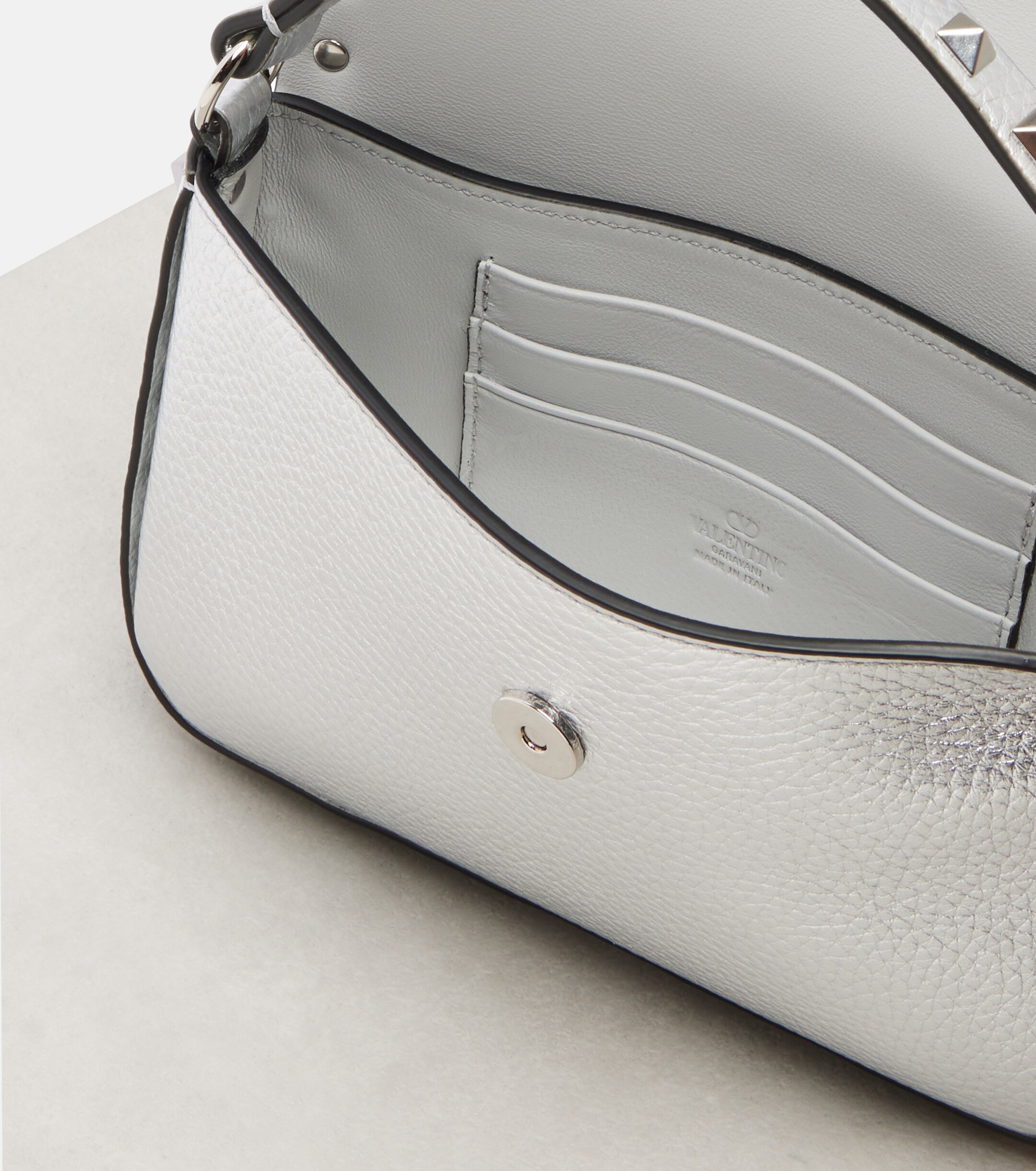 Valentino Garavani Rockstud Small metallic leather top-handle bag thumbnail