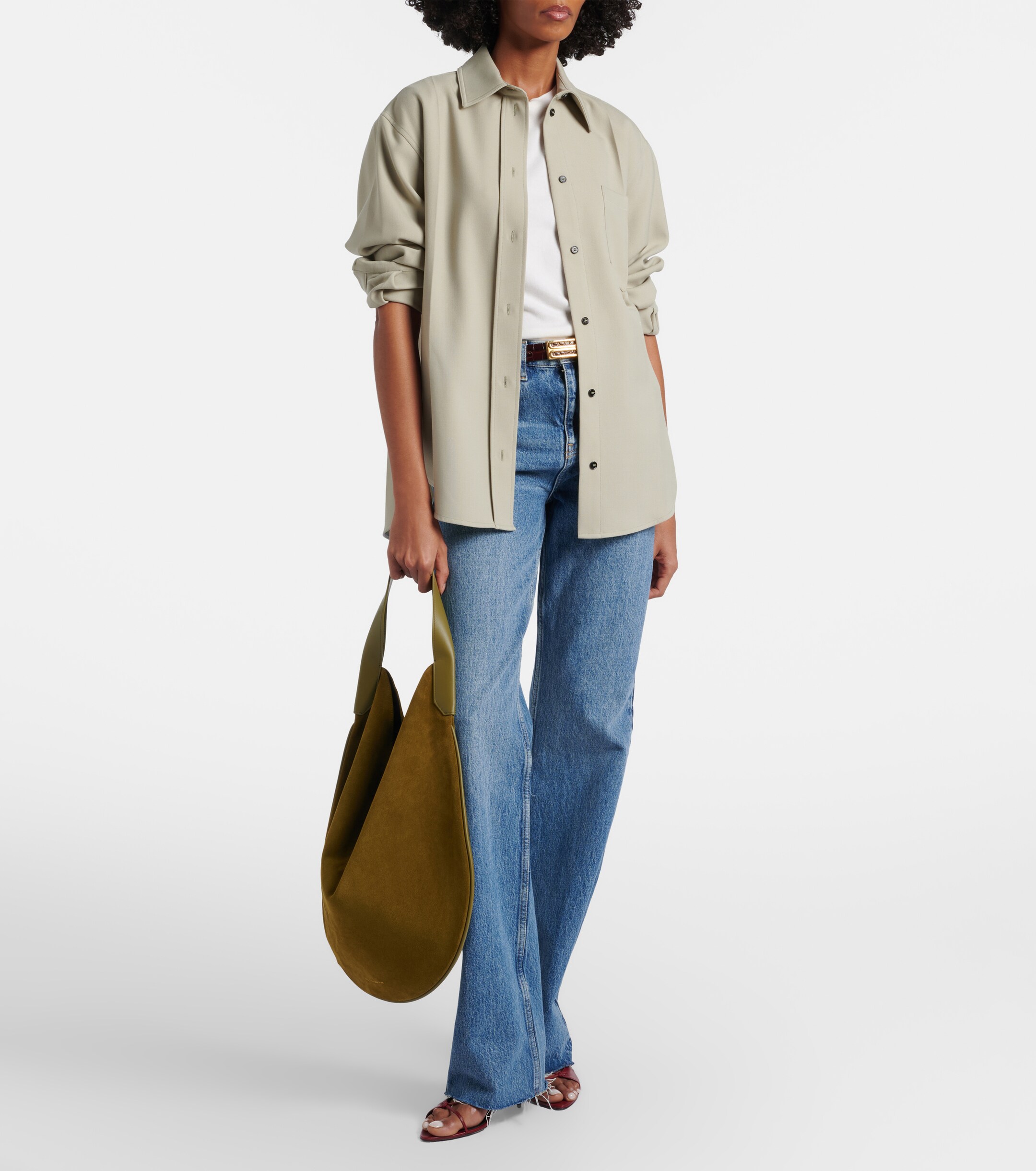 Victoria Beckham Soft Plié suede shoulder bag
