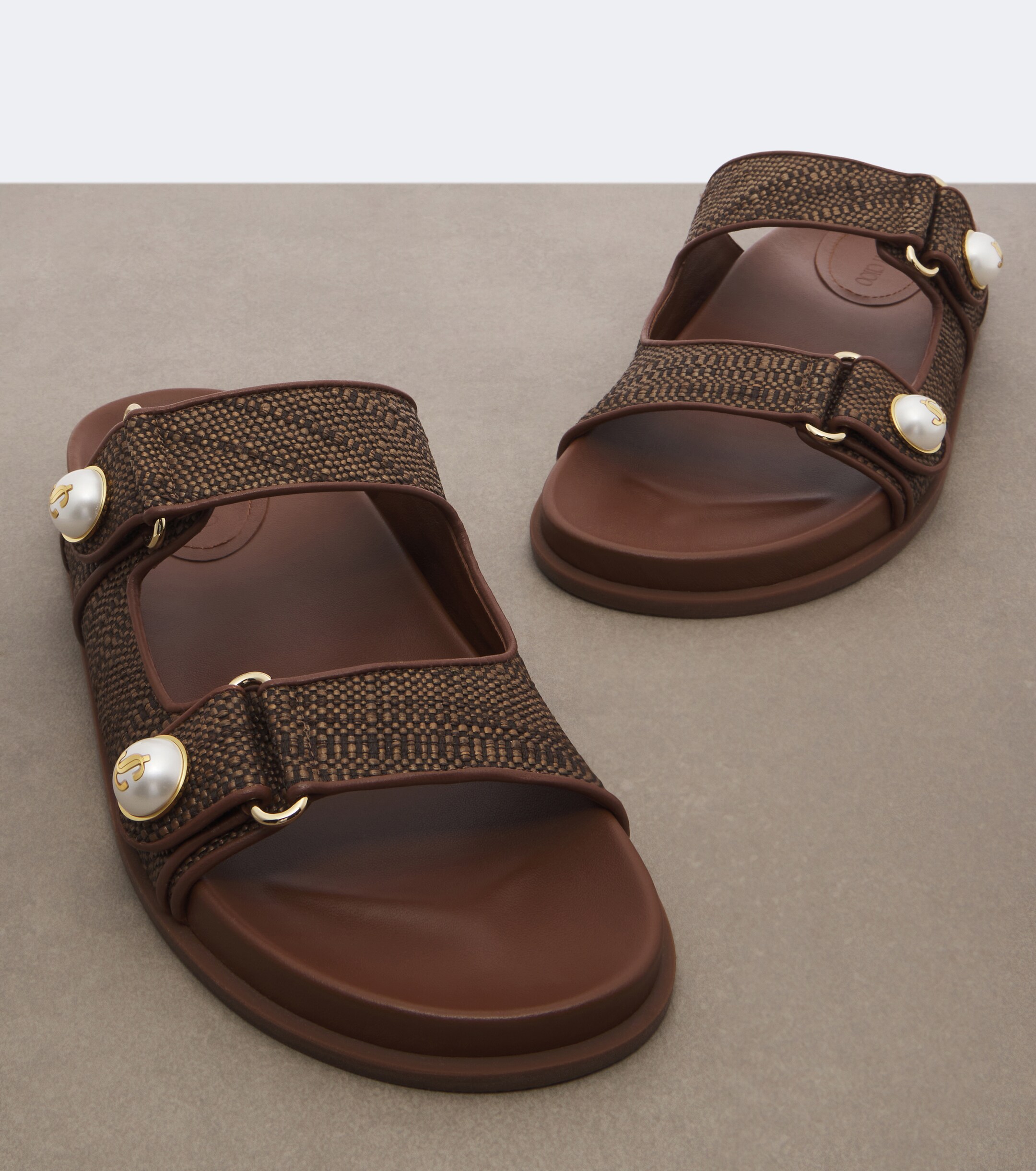 JIMMY CHOO Jimmy Choo Fayence raffia-effect sandals