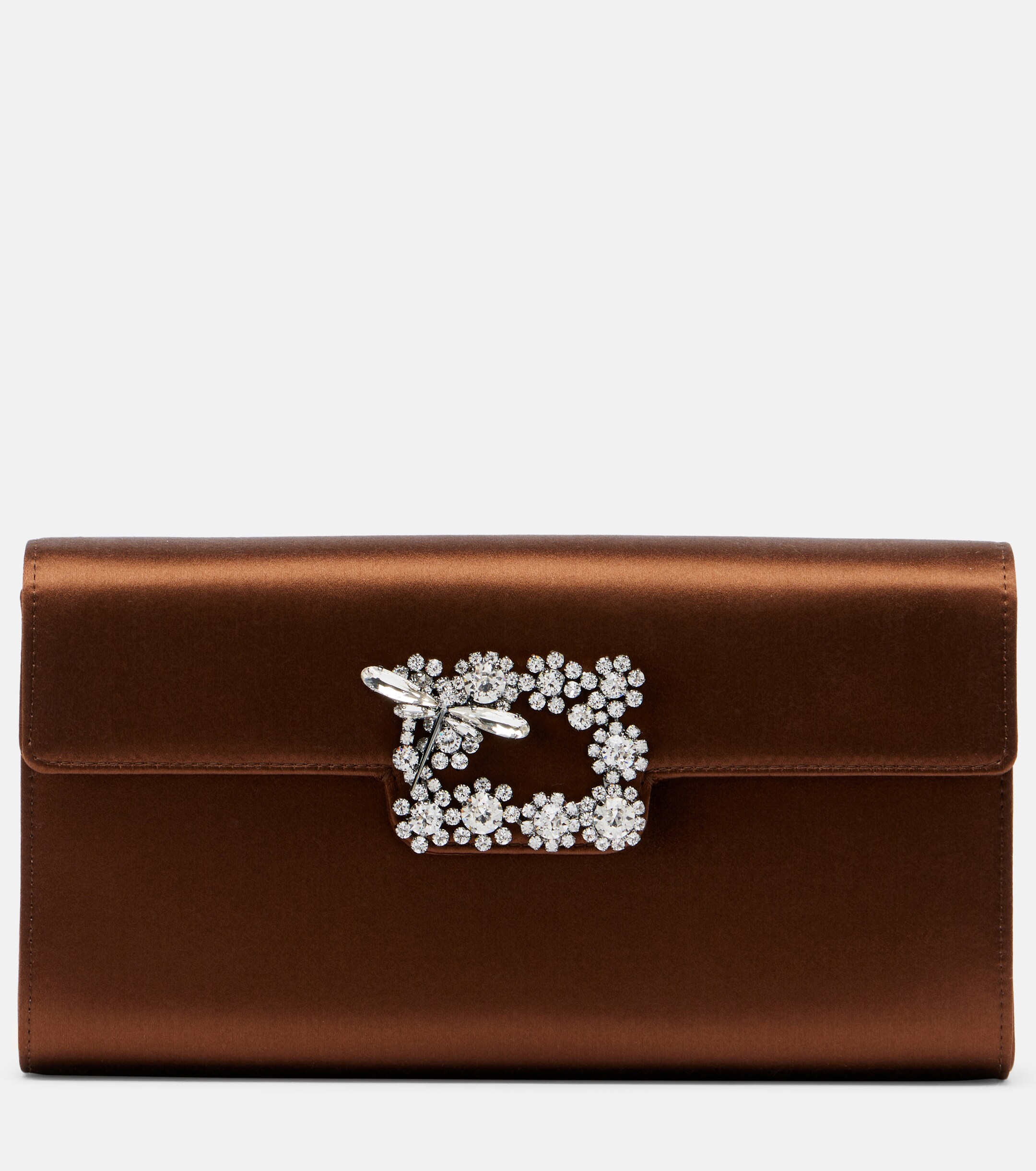 ROGER VIVIER Efflorescence embellished satin clutch