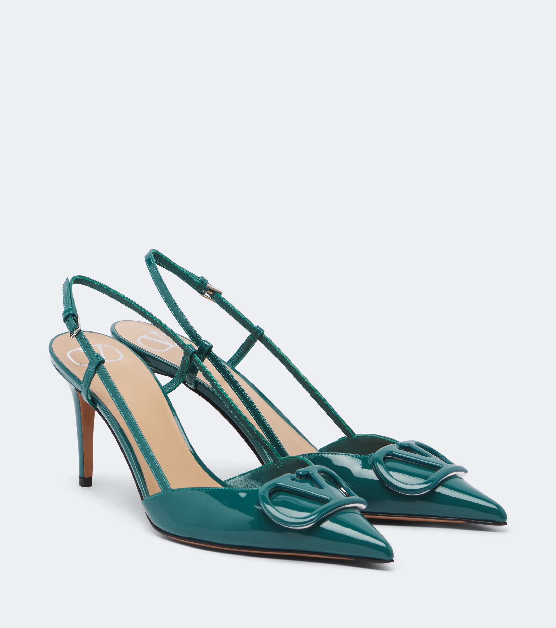 Valentino Garavani Valentino Garavani VLogo patent leather slingback pumps