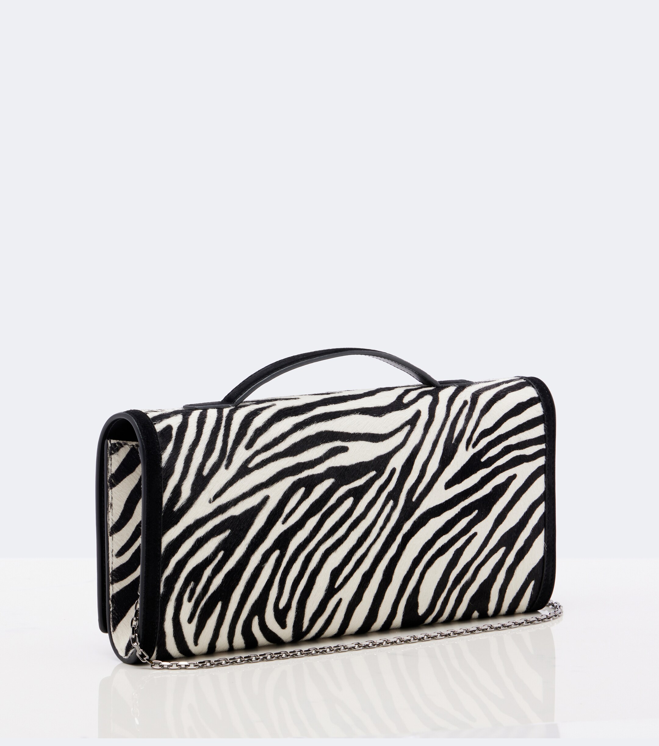 ROGER VIVIER Belle Vivier zebra-print calf hair clutch