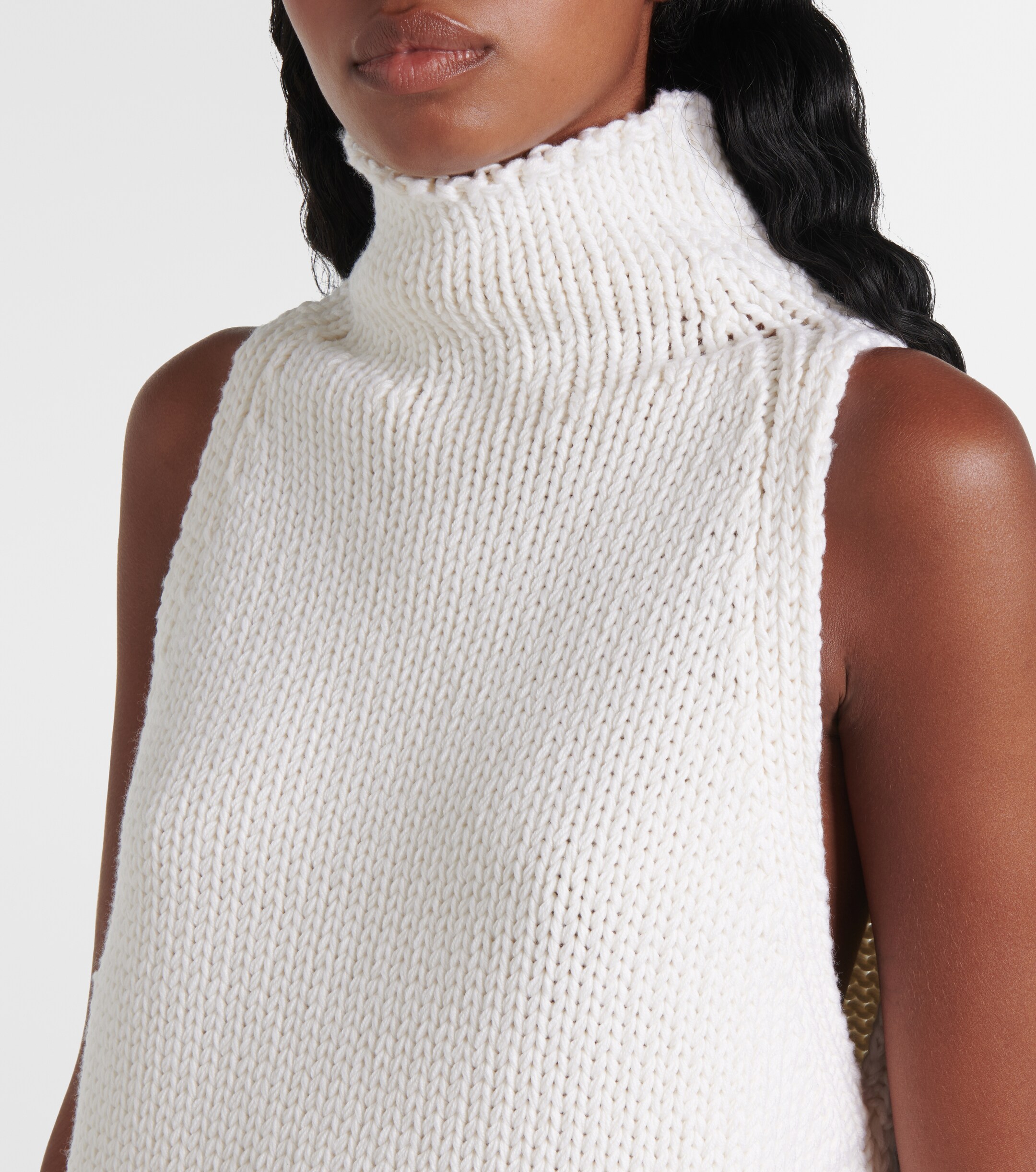 Alaïa Caped wool turtleneck top thumbnail