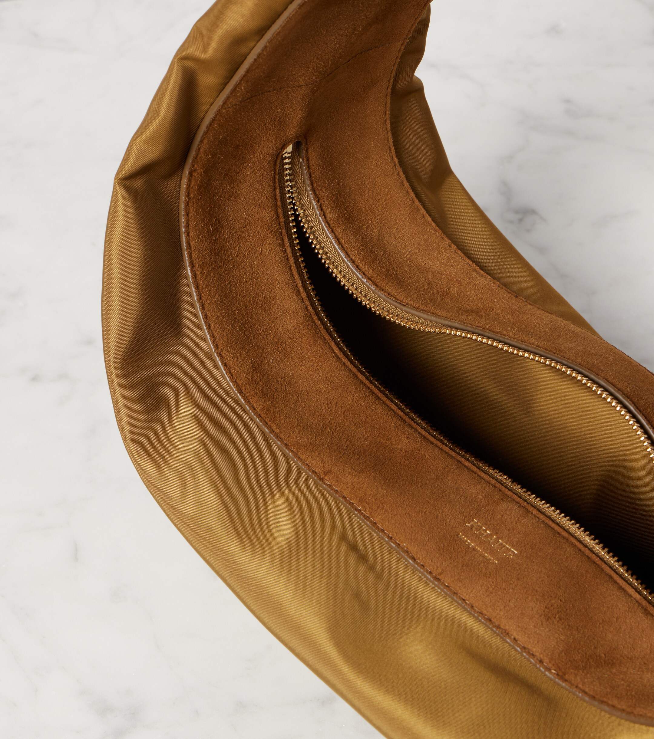 KHAITE Olivia Medium suede-trimmed shoulder bag