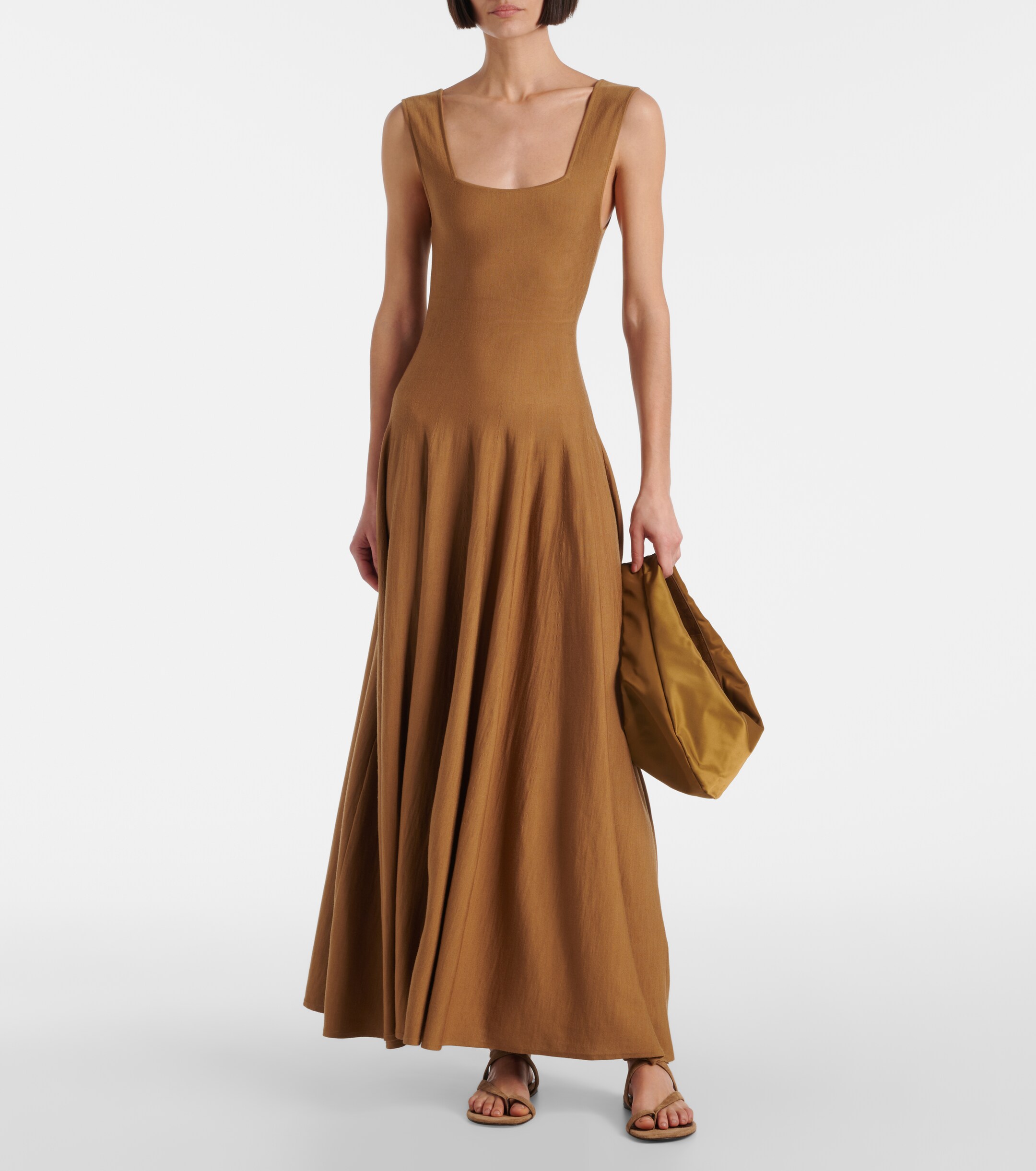 KHAITE Olivia Medium suede-trimmed shoulder bag