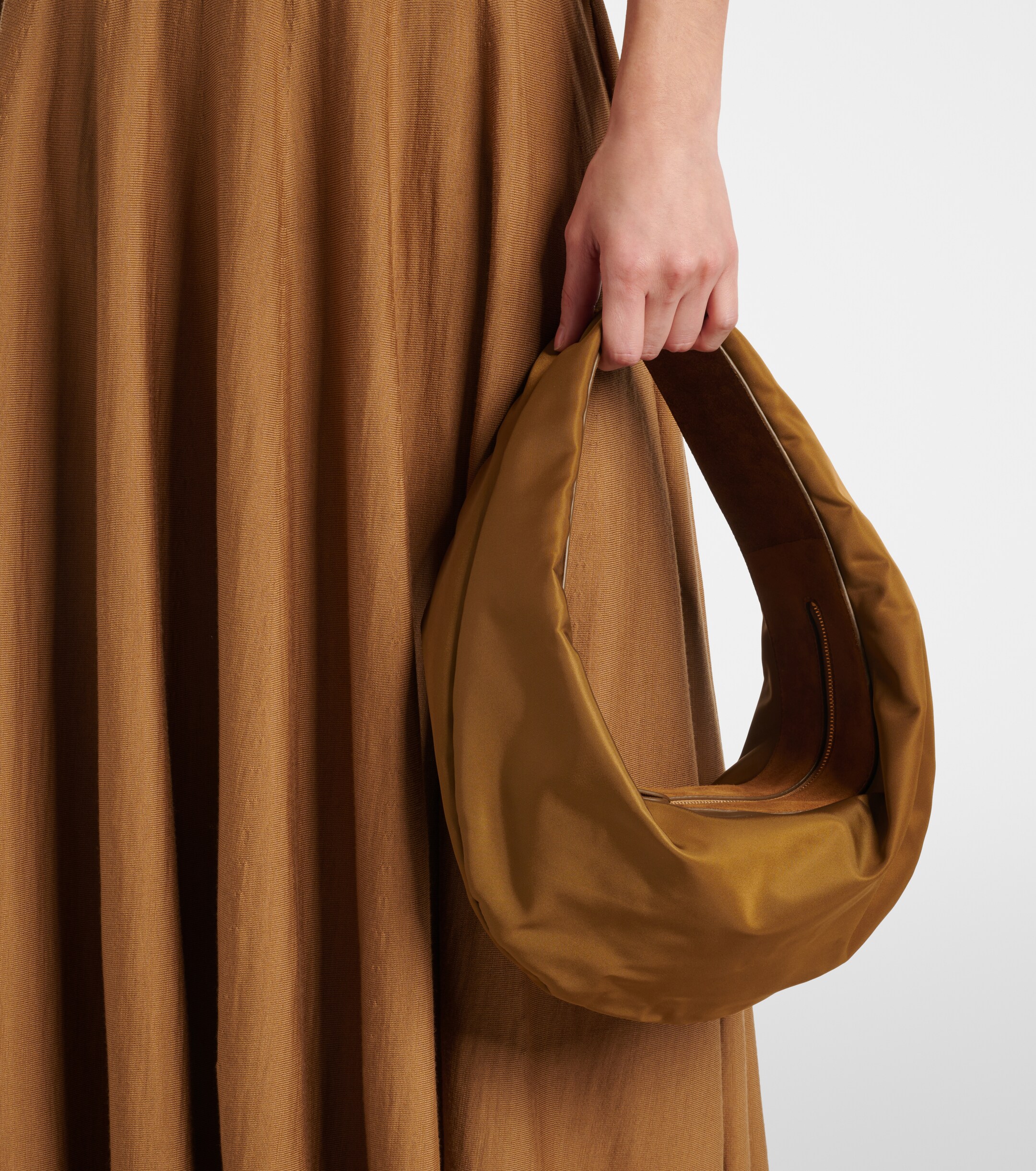 KHAITE Olivia Medium suede-trimmed shoulder bag