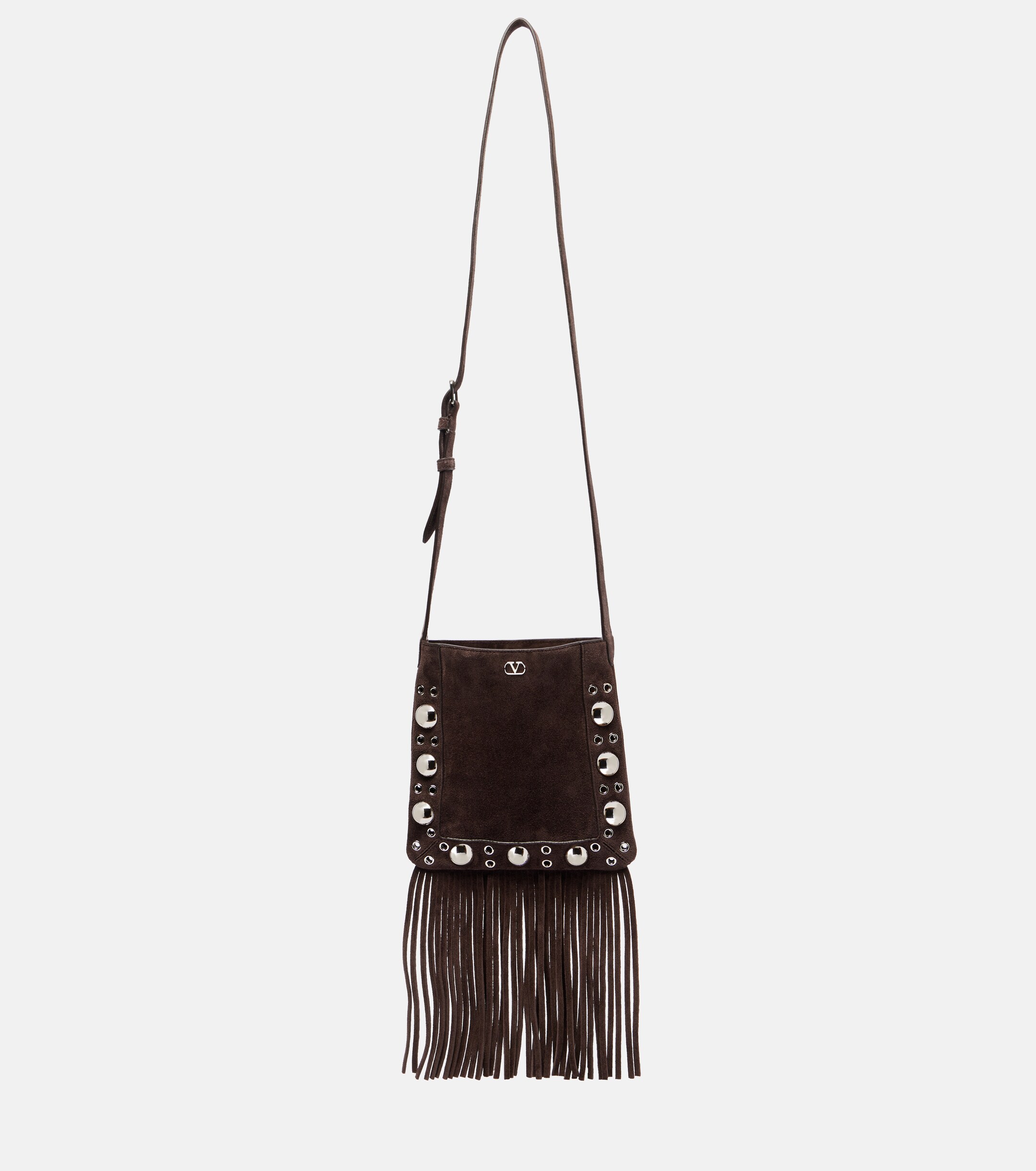 Valentino Garavani Nellcôte Small fringed suede shoulder bag