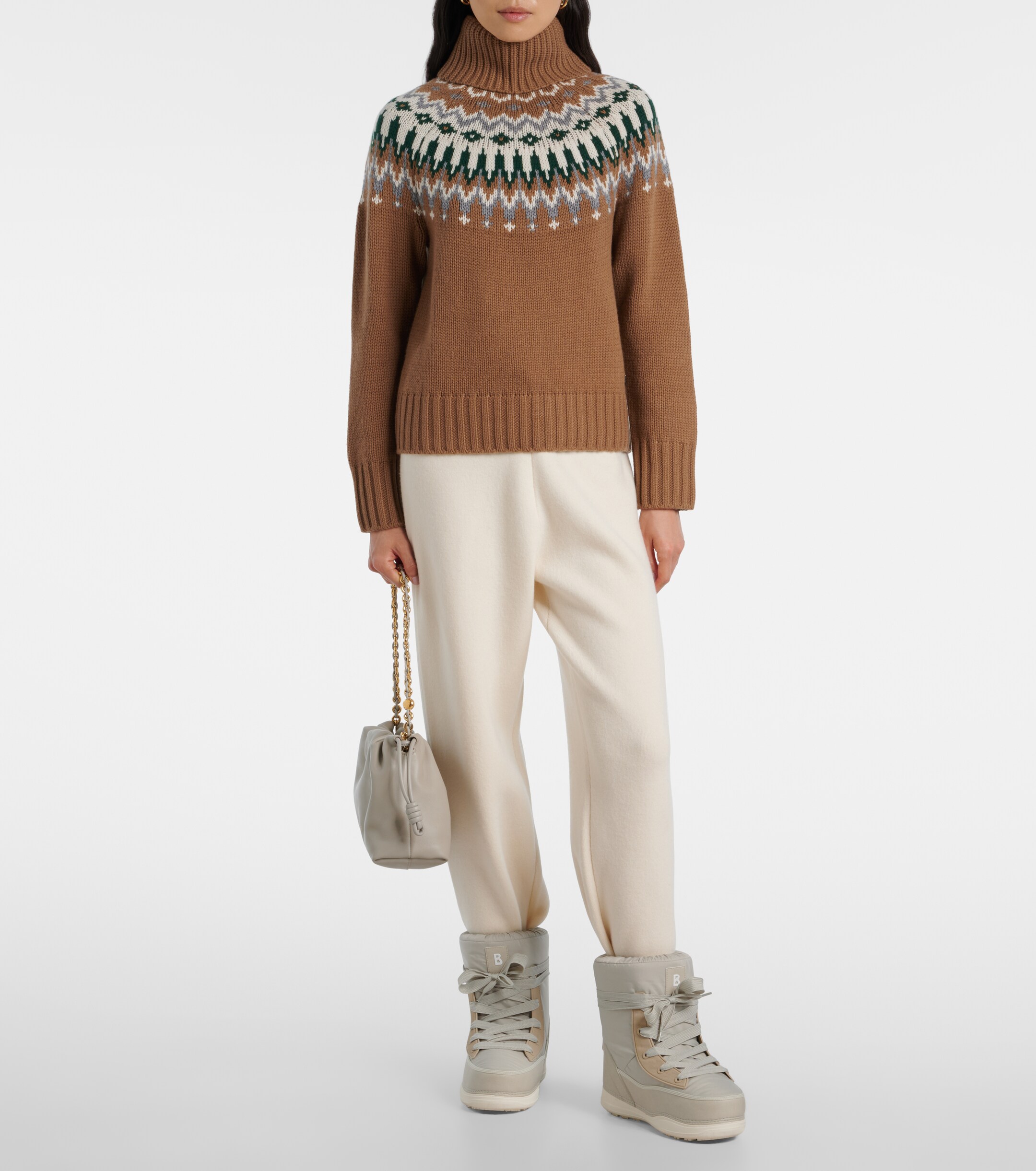 BOGNER Bogner Ingrid jacquard cashmere turtleneck sweater