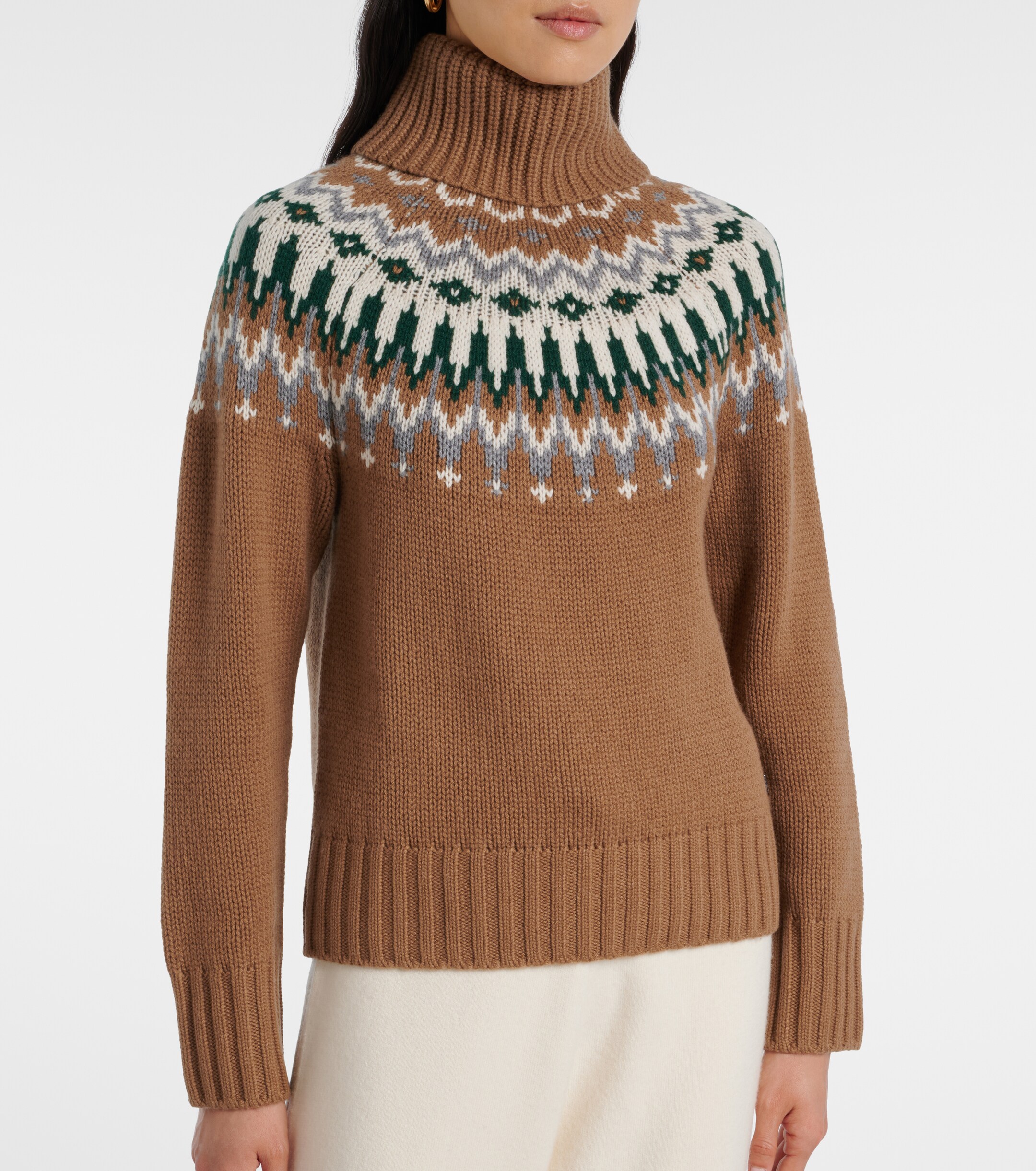 BOGNER Bogner Ingrid jacquard cashmere turtleneck sweater