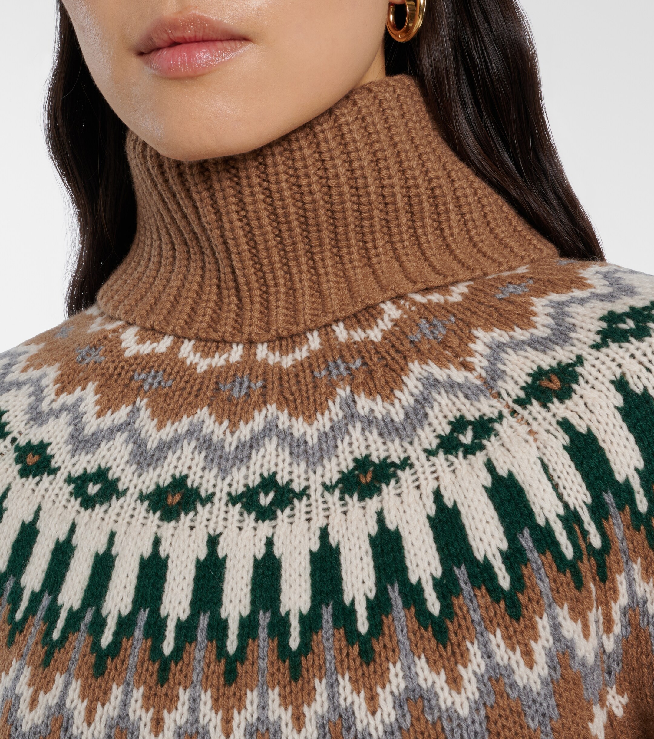 BOGNER Bogner Ingrid jacquard cashmere turtleneck sweater