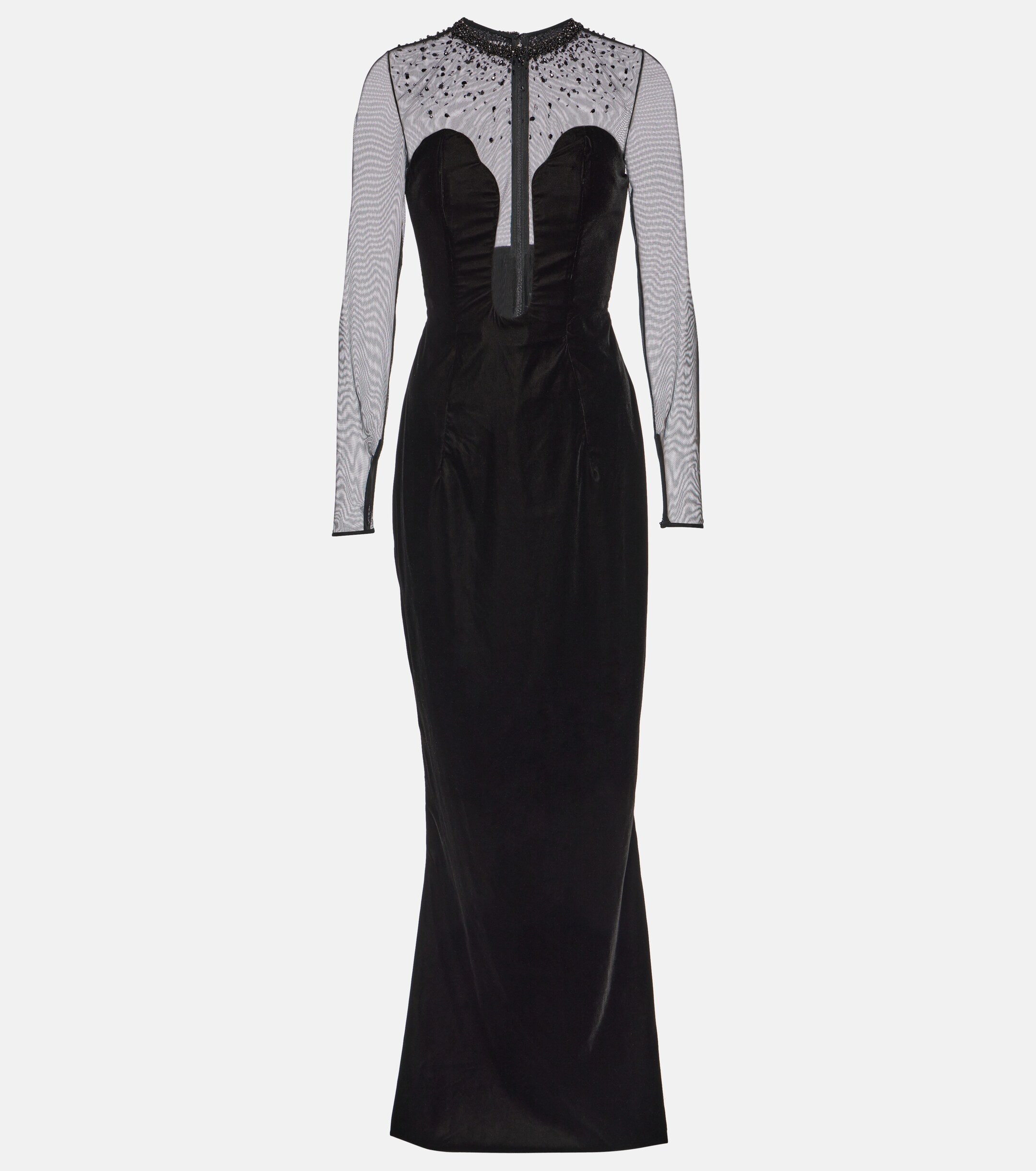 Miss Sohee Embellished velvet gown thumbnail