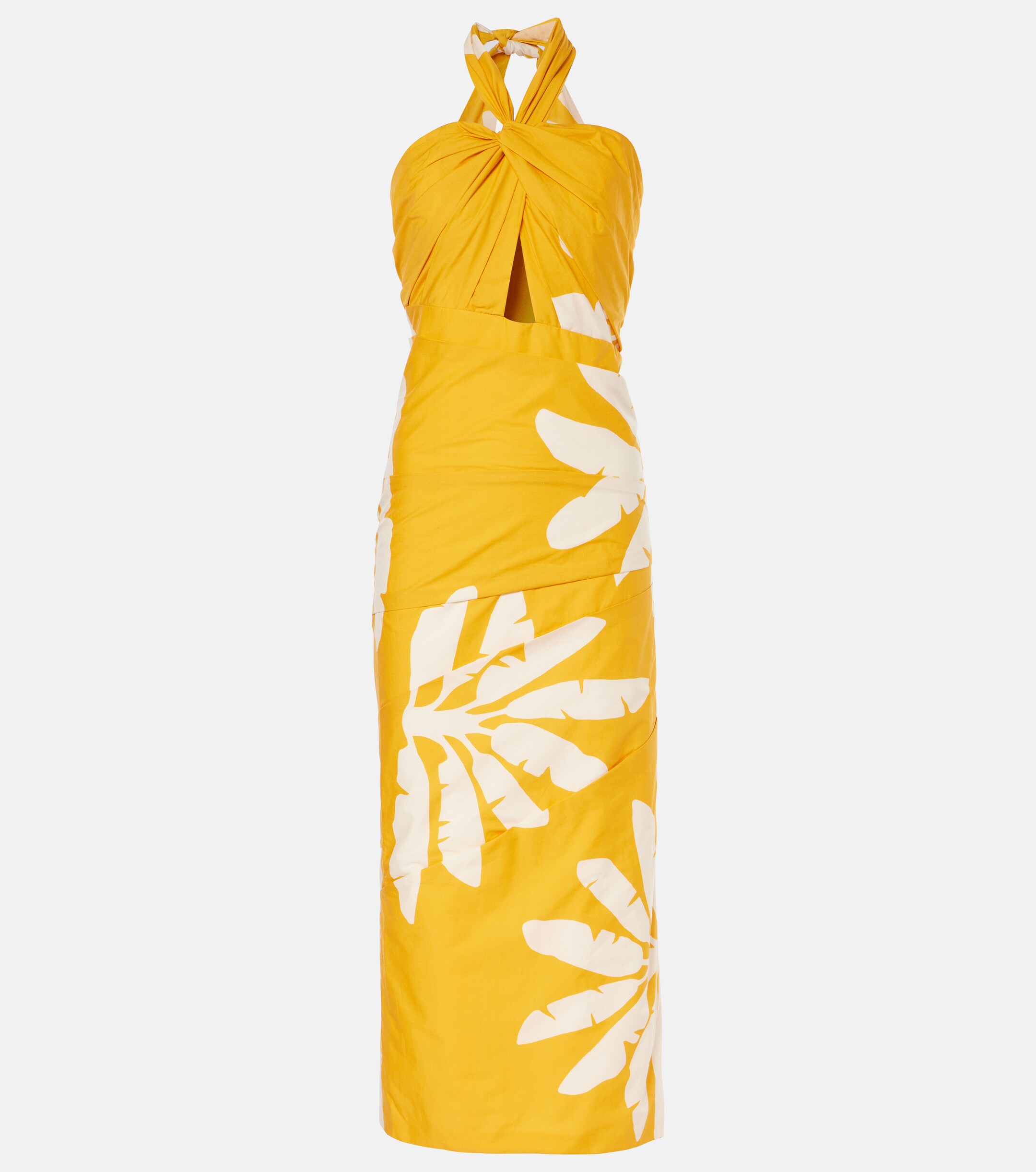 Johanna Ortiz Printed twisted cutout midi dress thumbnail