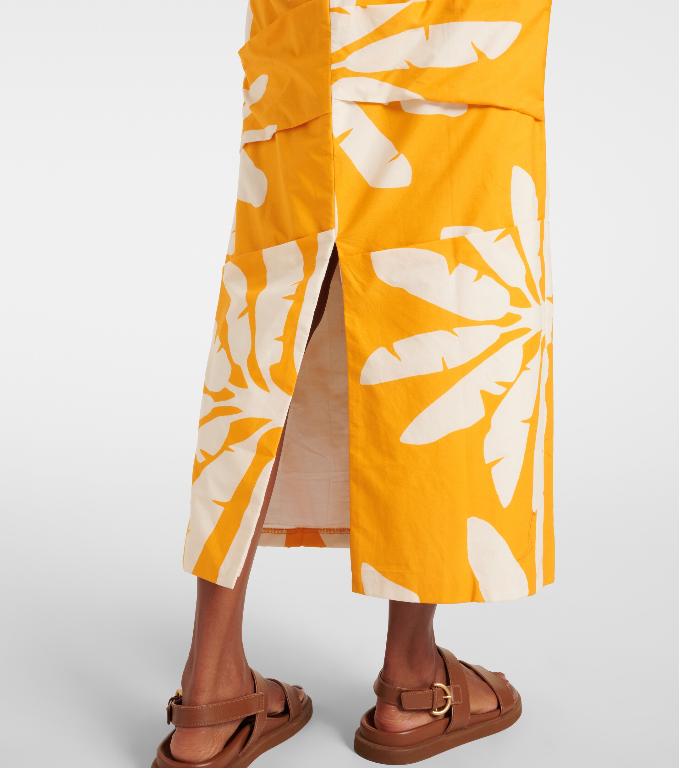 Johanna Ortiz Printed twisted cutout midi dress thumbnail