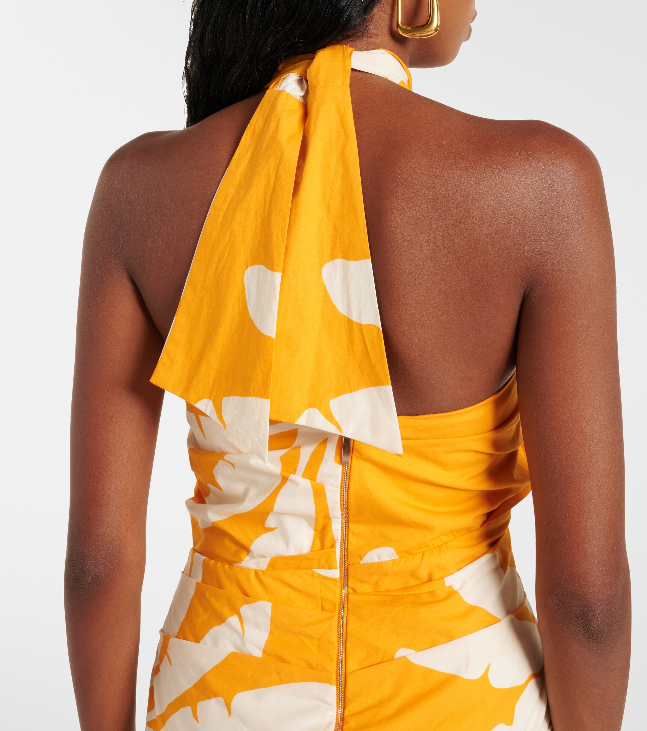 Johanna Ortiz Printed twisted cutout midi dress thumbnail
